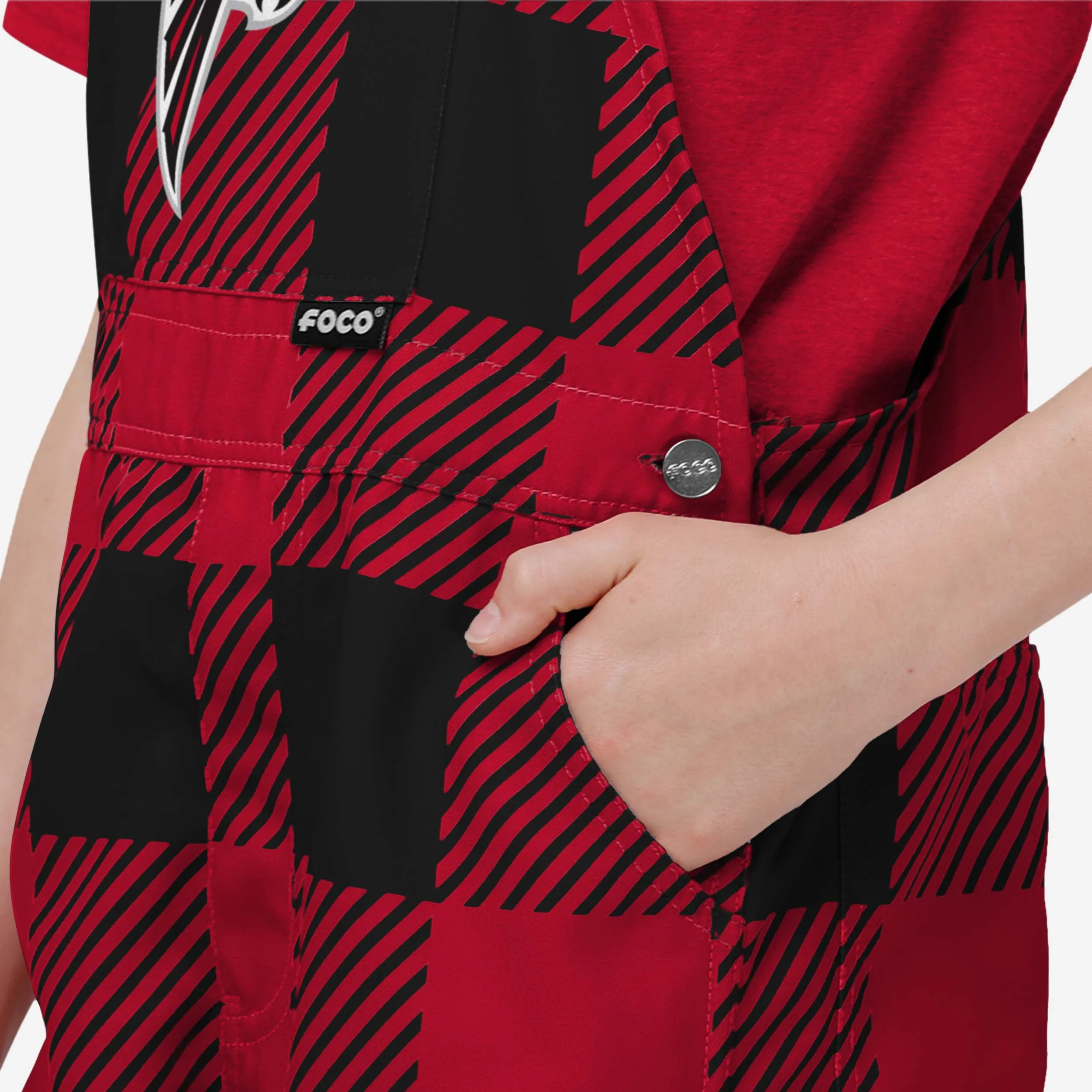 Atlanta Falcons Youth Plaid Bib Overalls