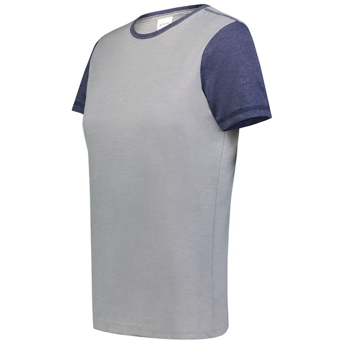 Augusta Sportswear Women's Grey Heather/Navy Heather Gameday Vintage Ringer Tee