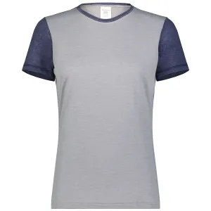 Augusta Sportswear Women's Grey Heather/Navy Heather Gameday Vintage Ringer Tee
