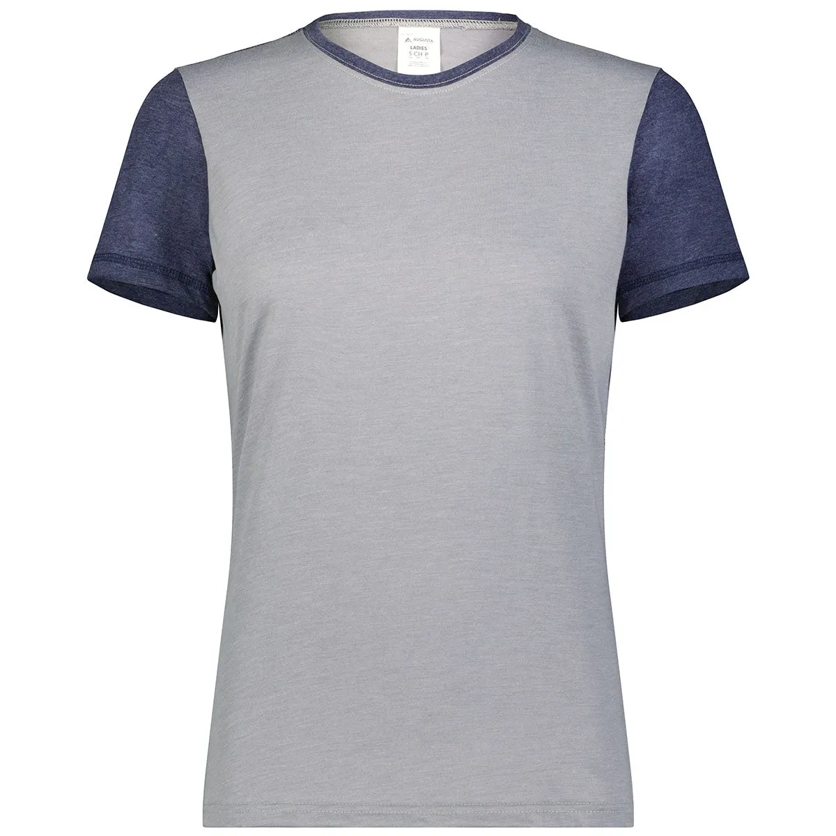 Augusta Sportswear Women's Grey Heather/Navy Heather Gameday Vintage Ringer Tee