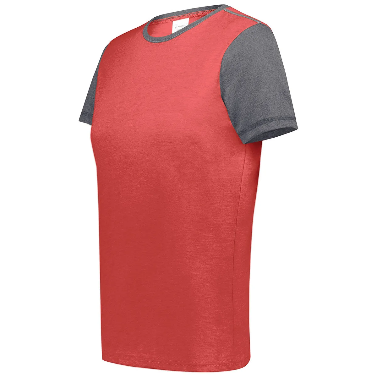 Augusta Sportswear Women's Scarlet Heather/Carbon Heather Gameday Vintage Ringer Tee