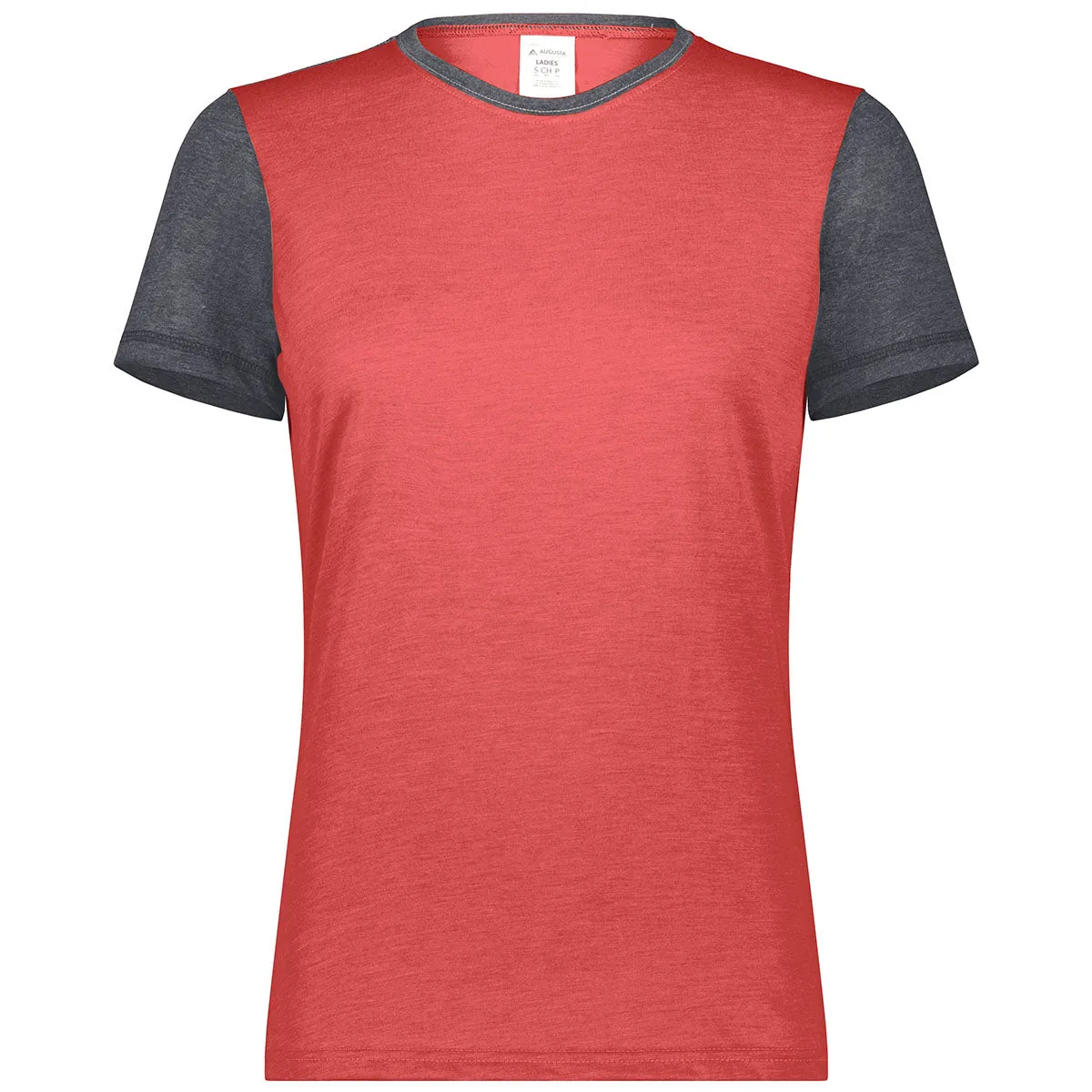 Augusta Sportswear Women's Scarlet Heather/Carbon Heather Gameday Vintage Ringer Tee