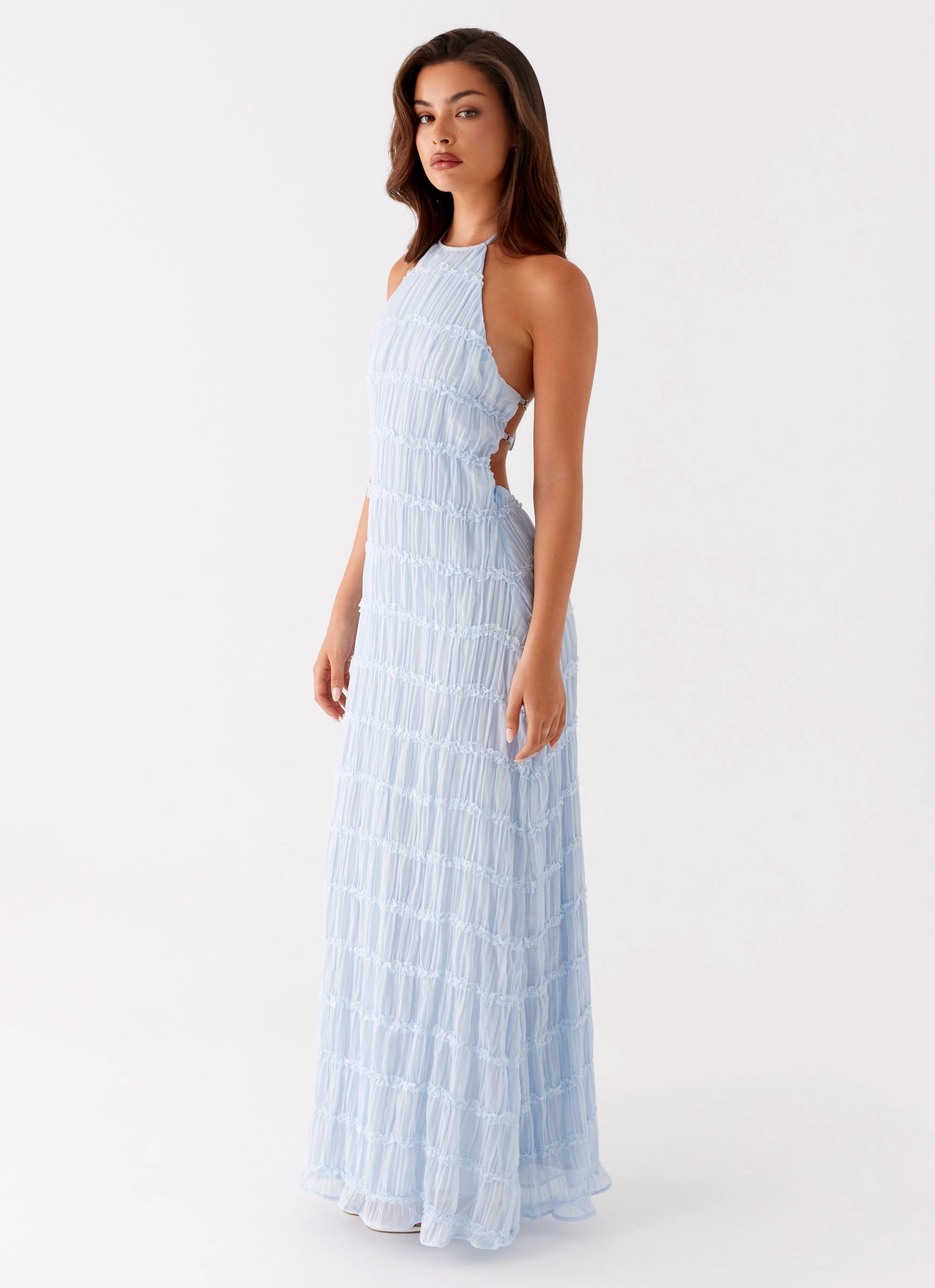 Aullie Maxi Dress - Blue Minimalist Waistband