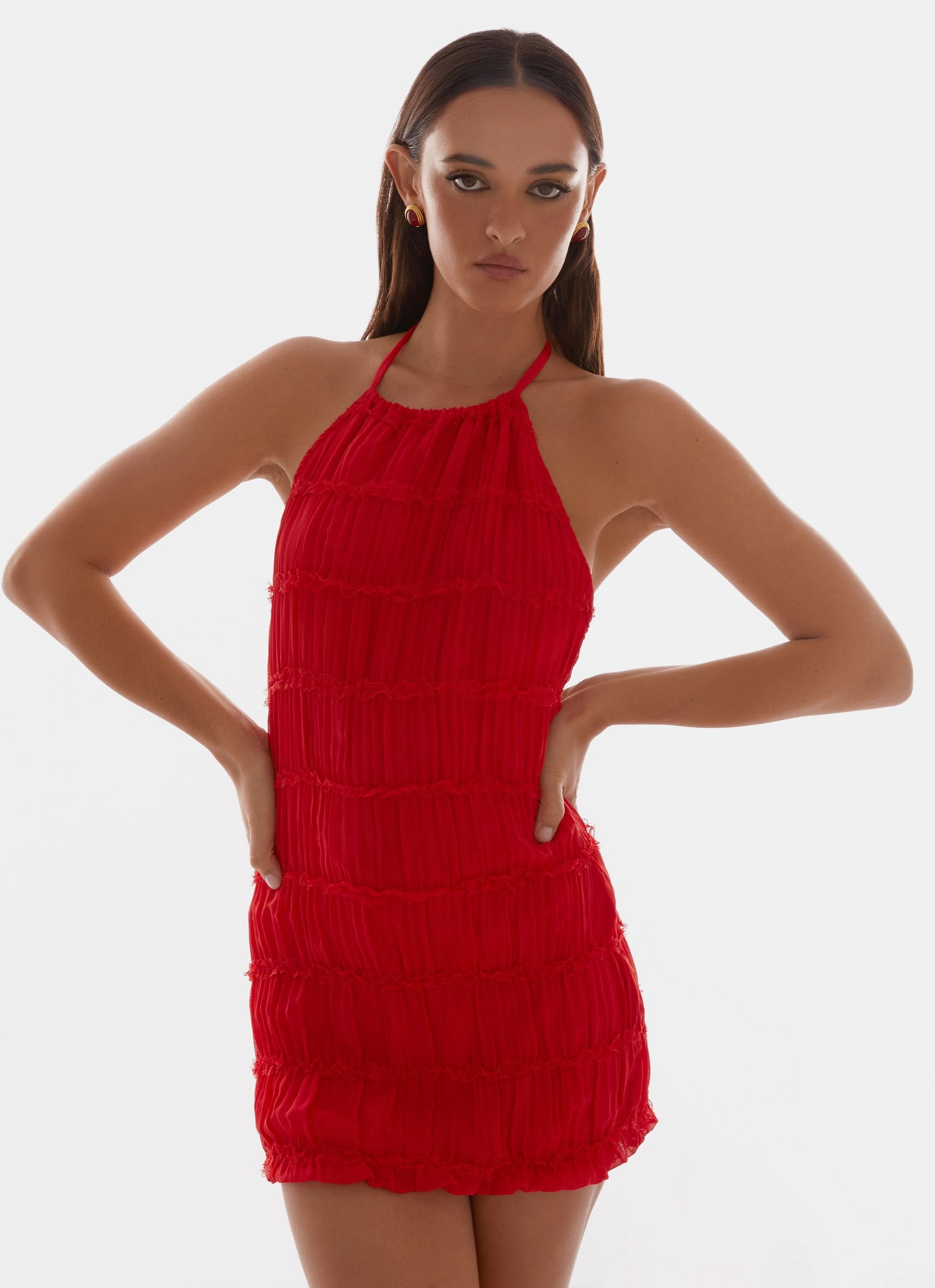 Aullie Mini Dress - Red Chic Ensemble