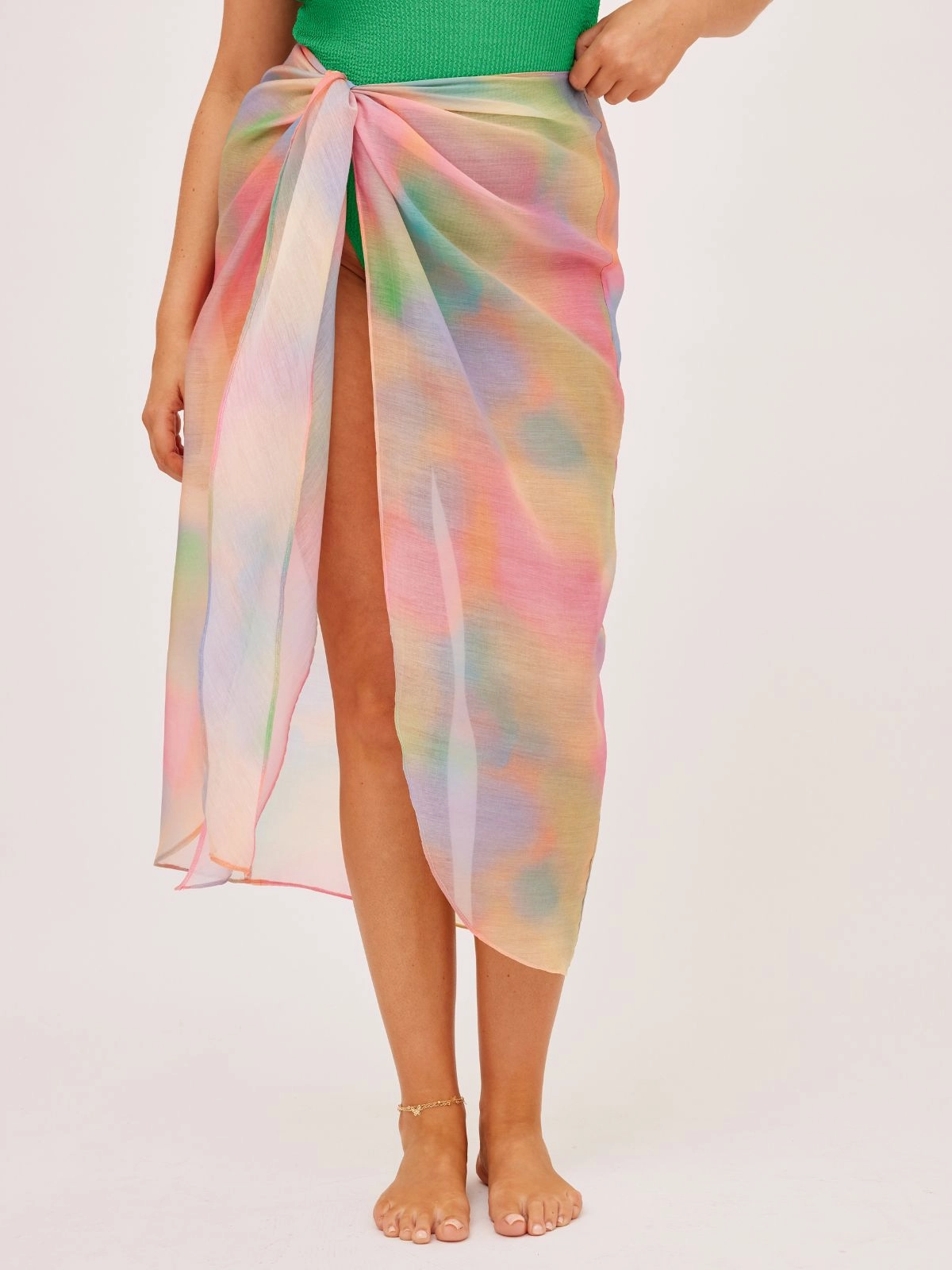 Aurelia Sheer Beach Sarong / Pastel Ombre Durable Hem