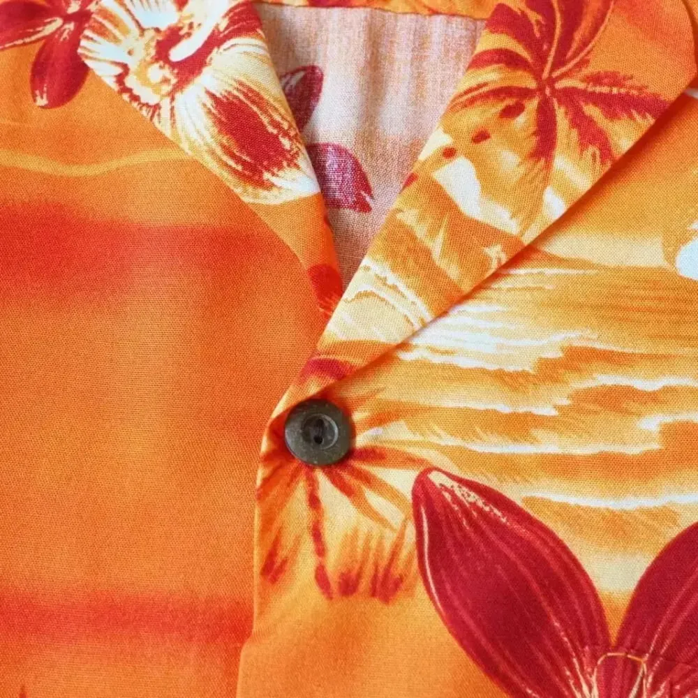 aurora orange hawaiian boy shirt