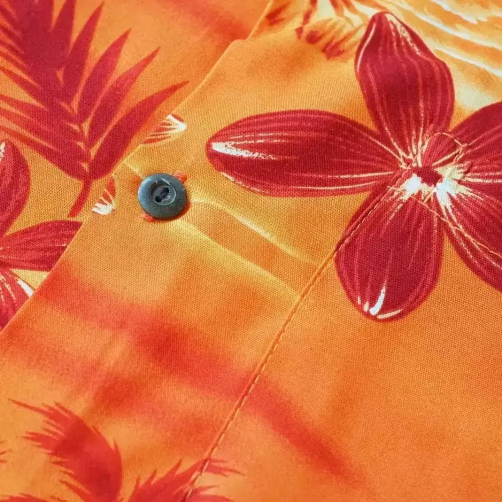 aurora orange hawaiian boy shirt