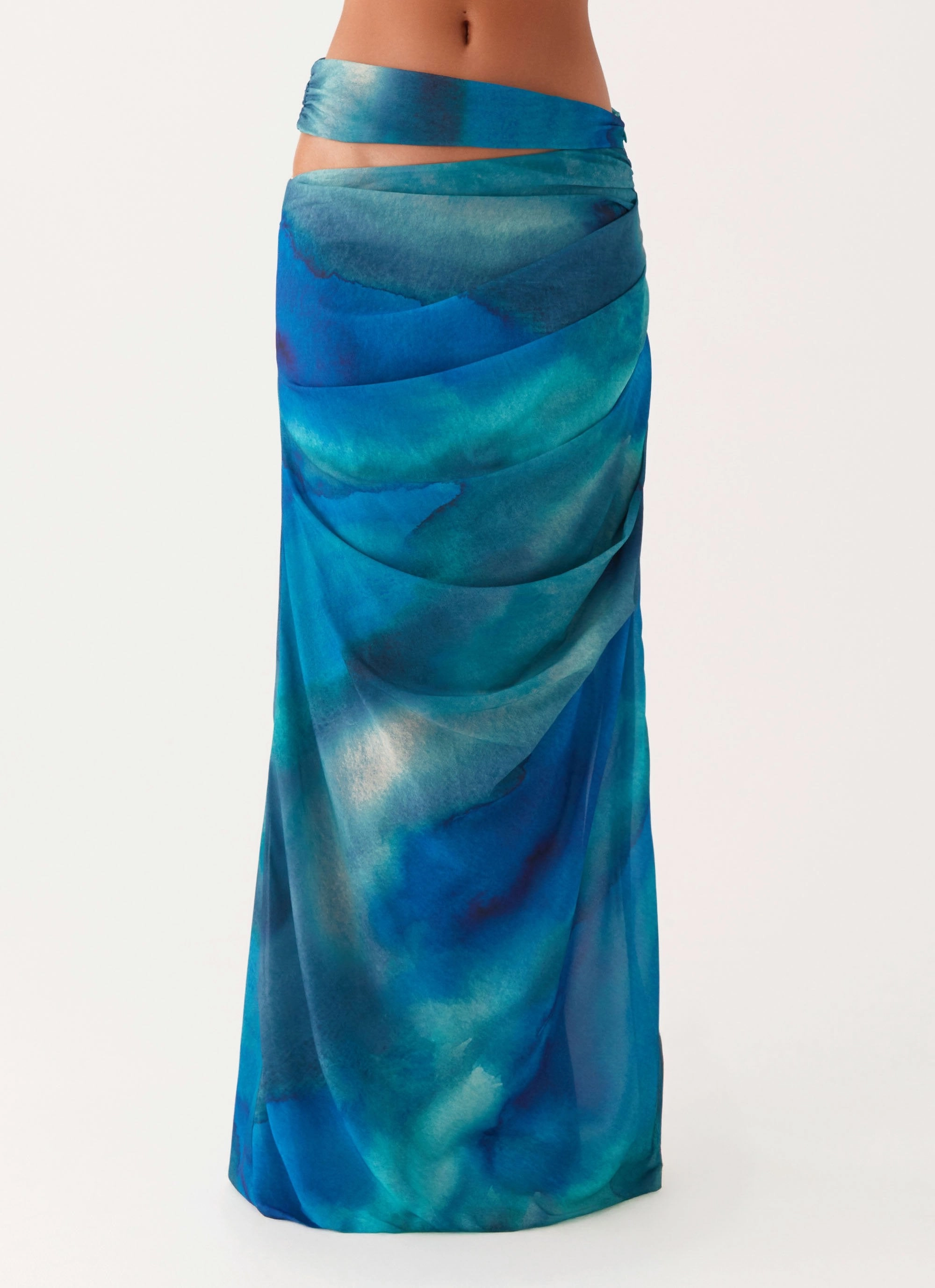 Austin Cut Out Maxi Skirt - Blue Tie Dye Fresh Fit