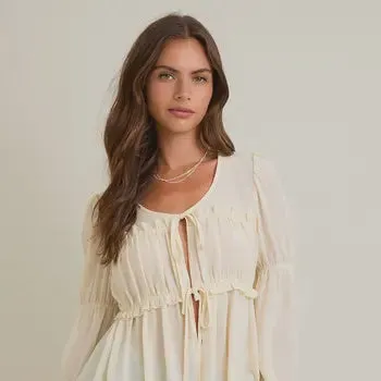 Versatile Base Layer Ava Tie Front Blouse