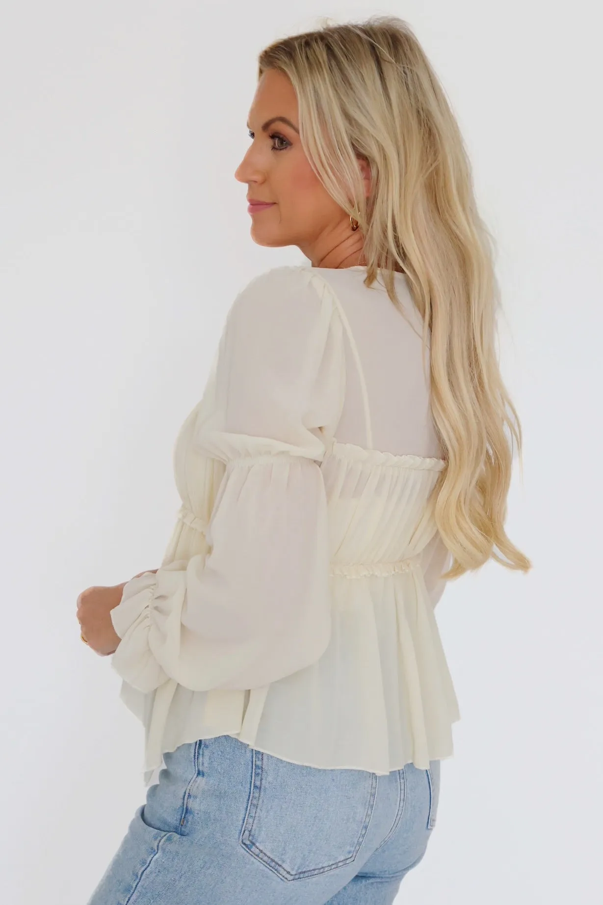 Ava Tie Front Blouse Reflective Trim Details MoistureWicking Material