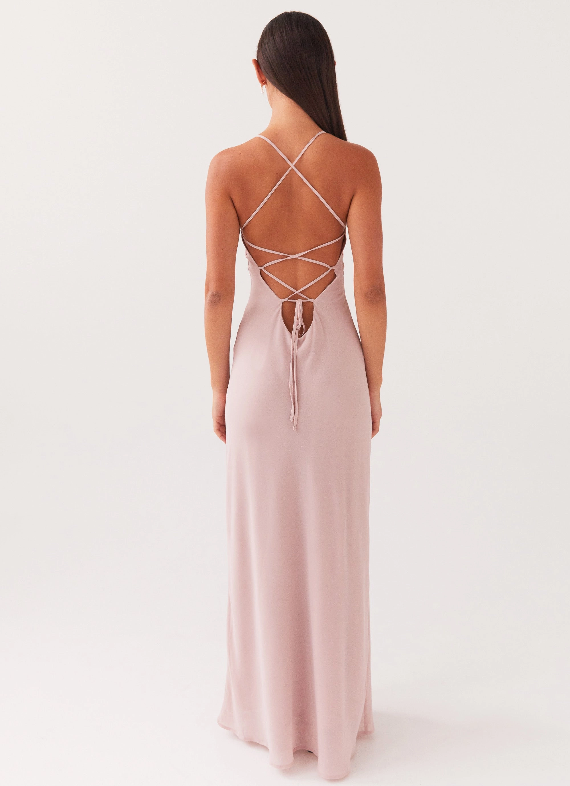 Lower Hem Gentle Shine Aveline Maxi Dress - Mauve