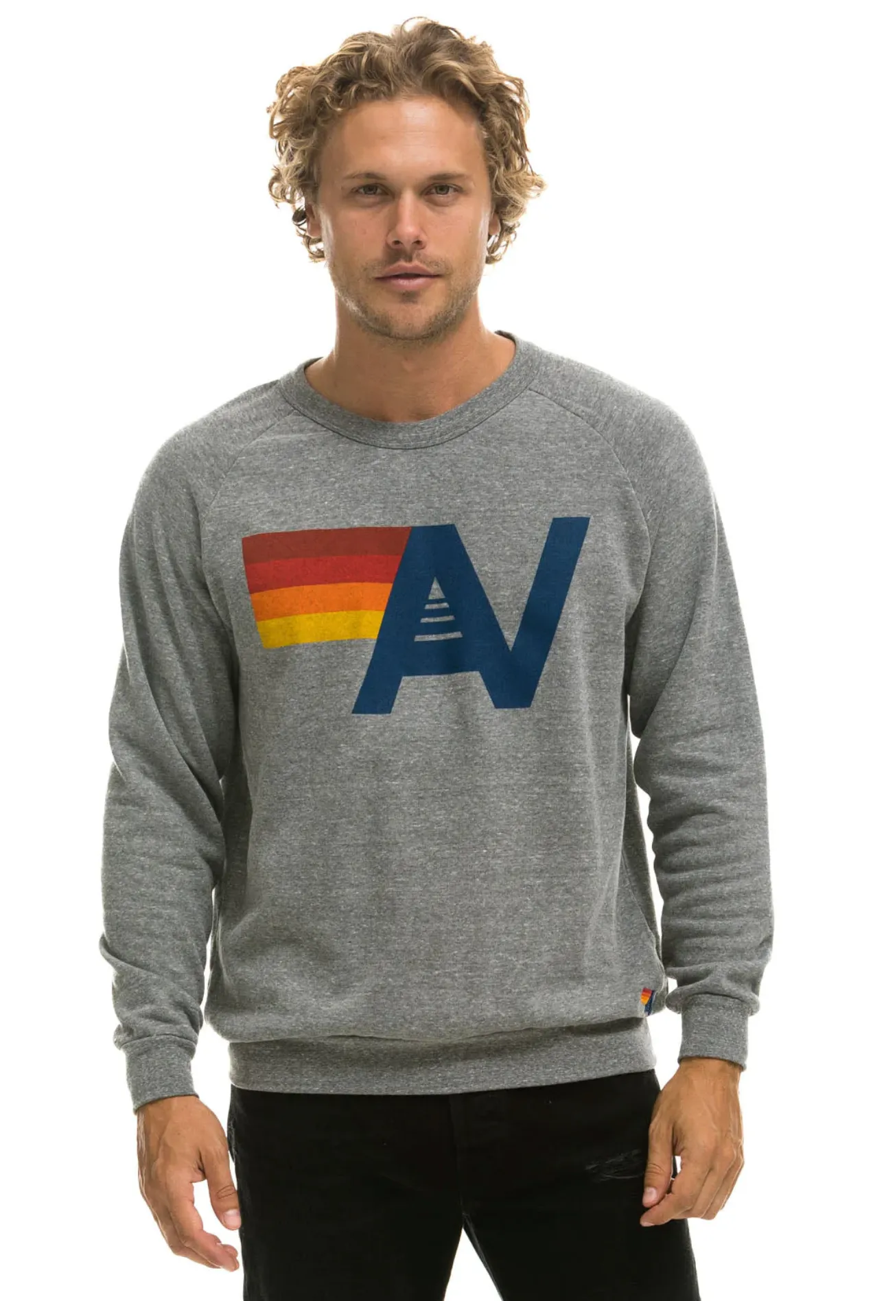 AVIATOR NATION UNISEX LOGO SWEATSHIRT -HEATHER GREY