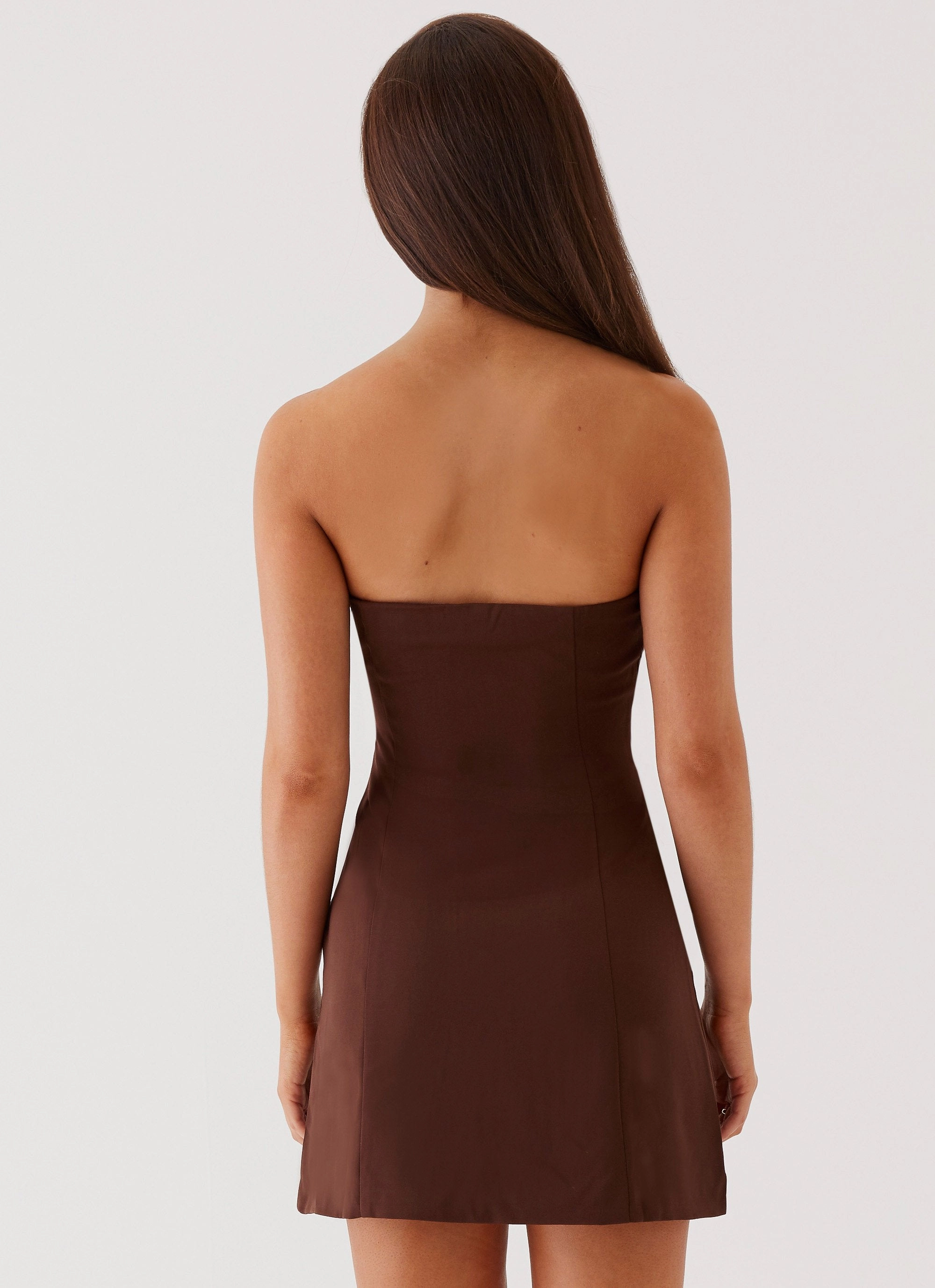 Capsule-Wardrobe Ayanna Strapless Mini Dress - Chocolate