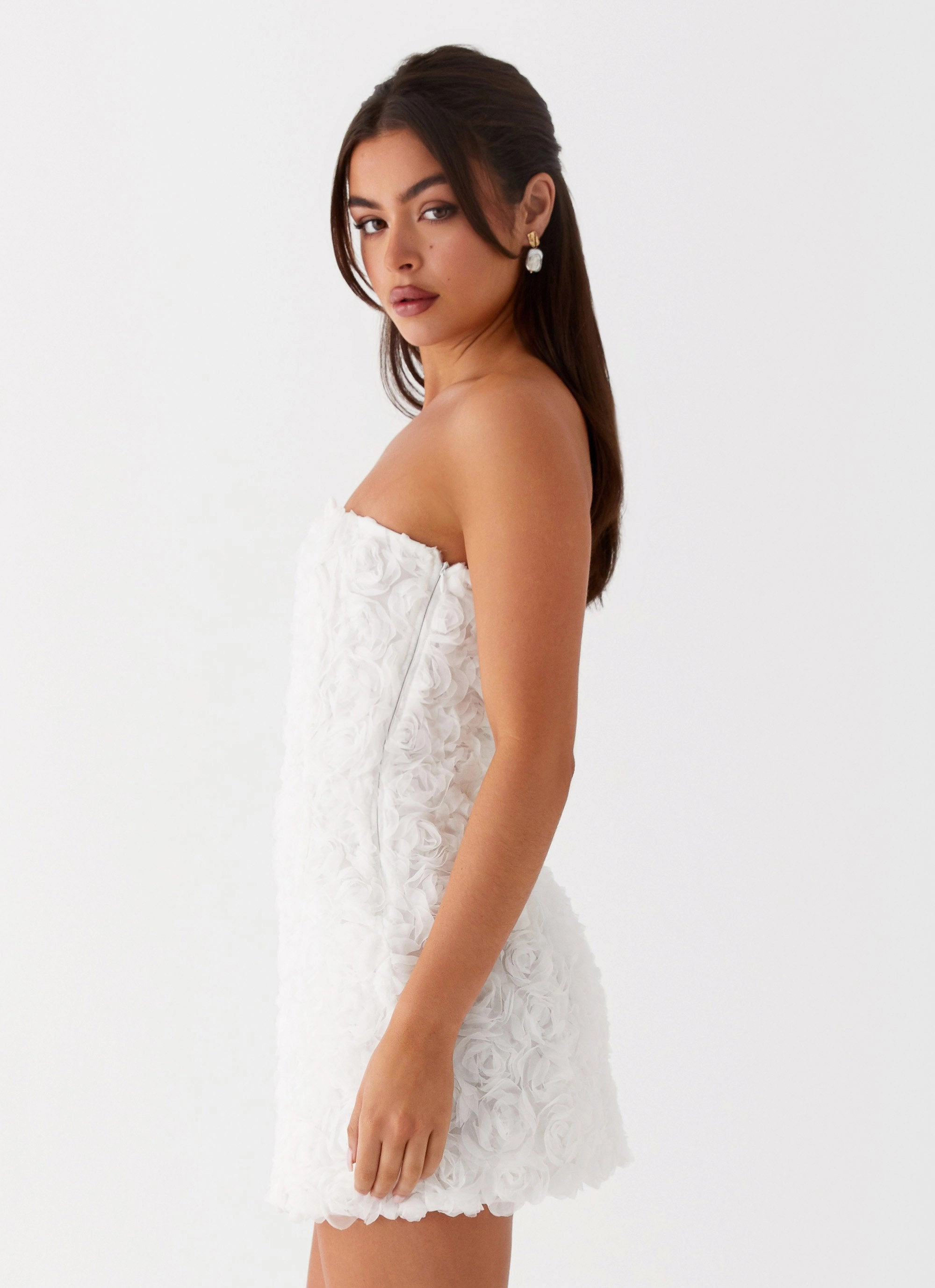 Ayanna Strapless Mini Dress - White Night Charm