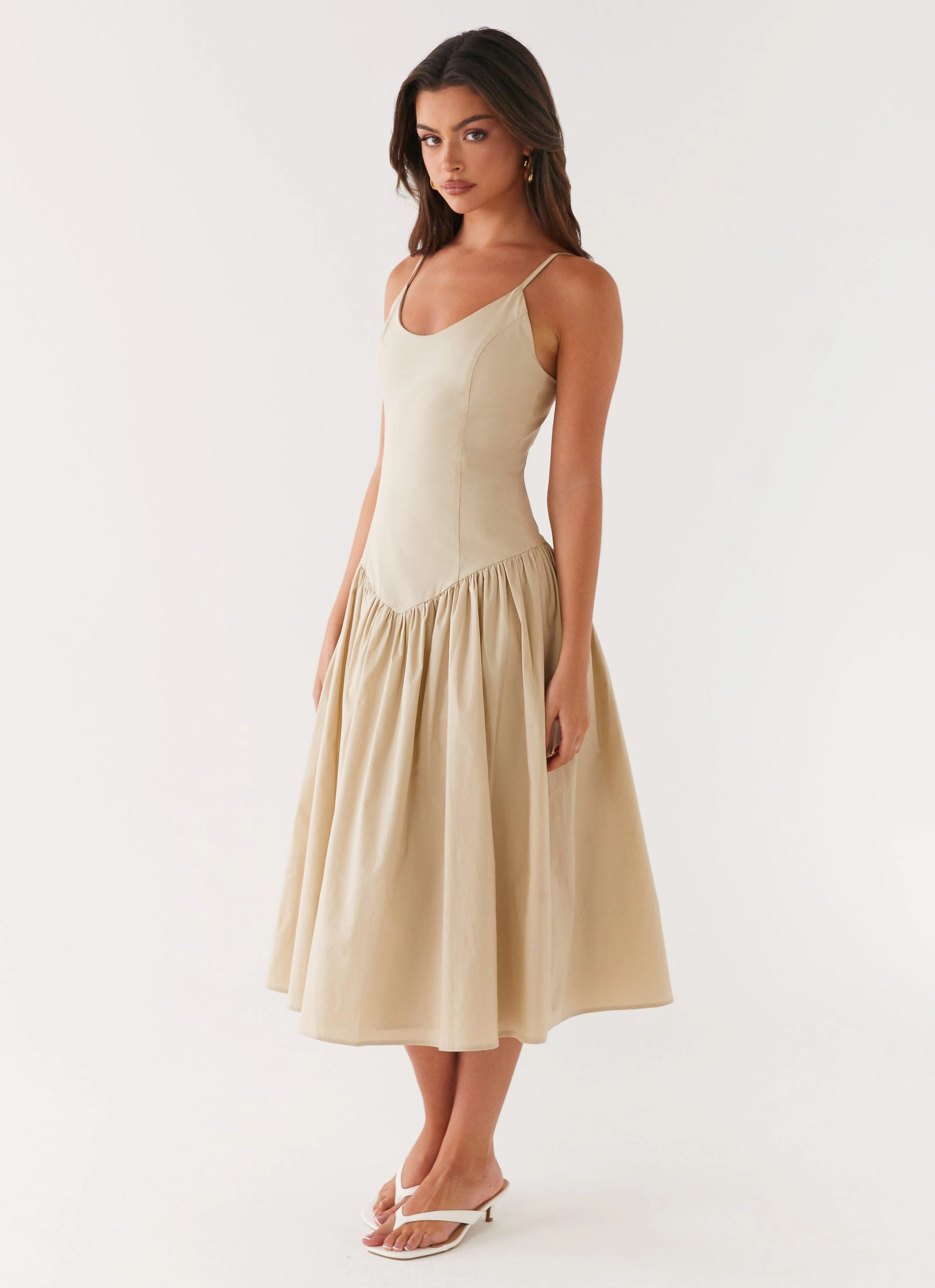Daily Go Azalea Midi Dress - Beige