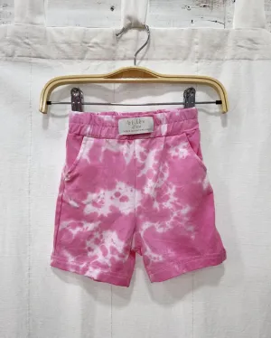 BABY & KIDS BUBBLE PINK tie-dye jogger shorts