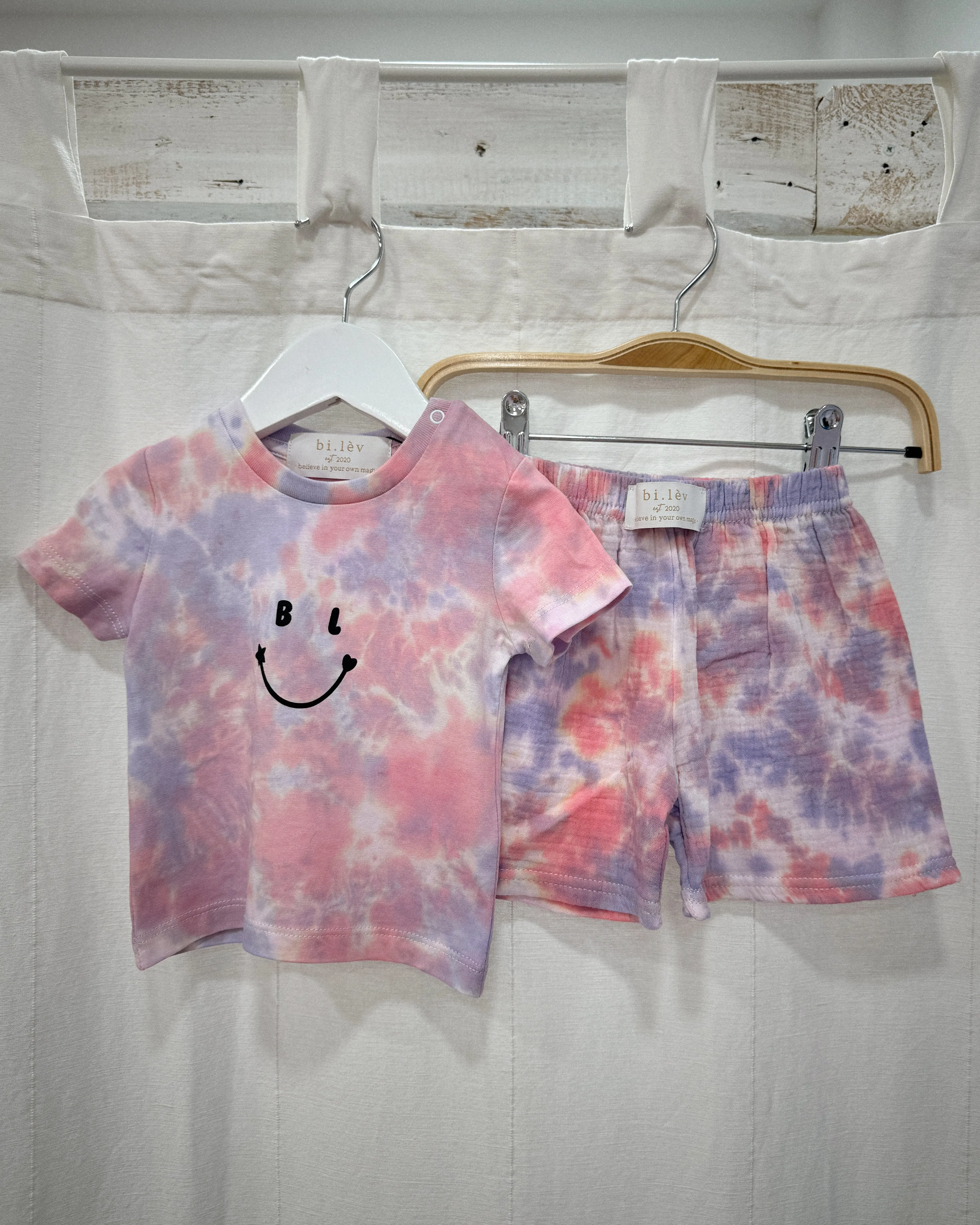BABY & KIDS TROPICAL SUNSET MUSLIN tie-dye shorts