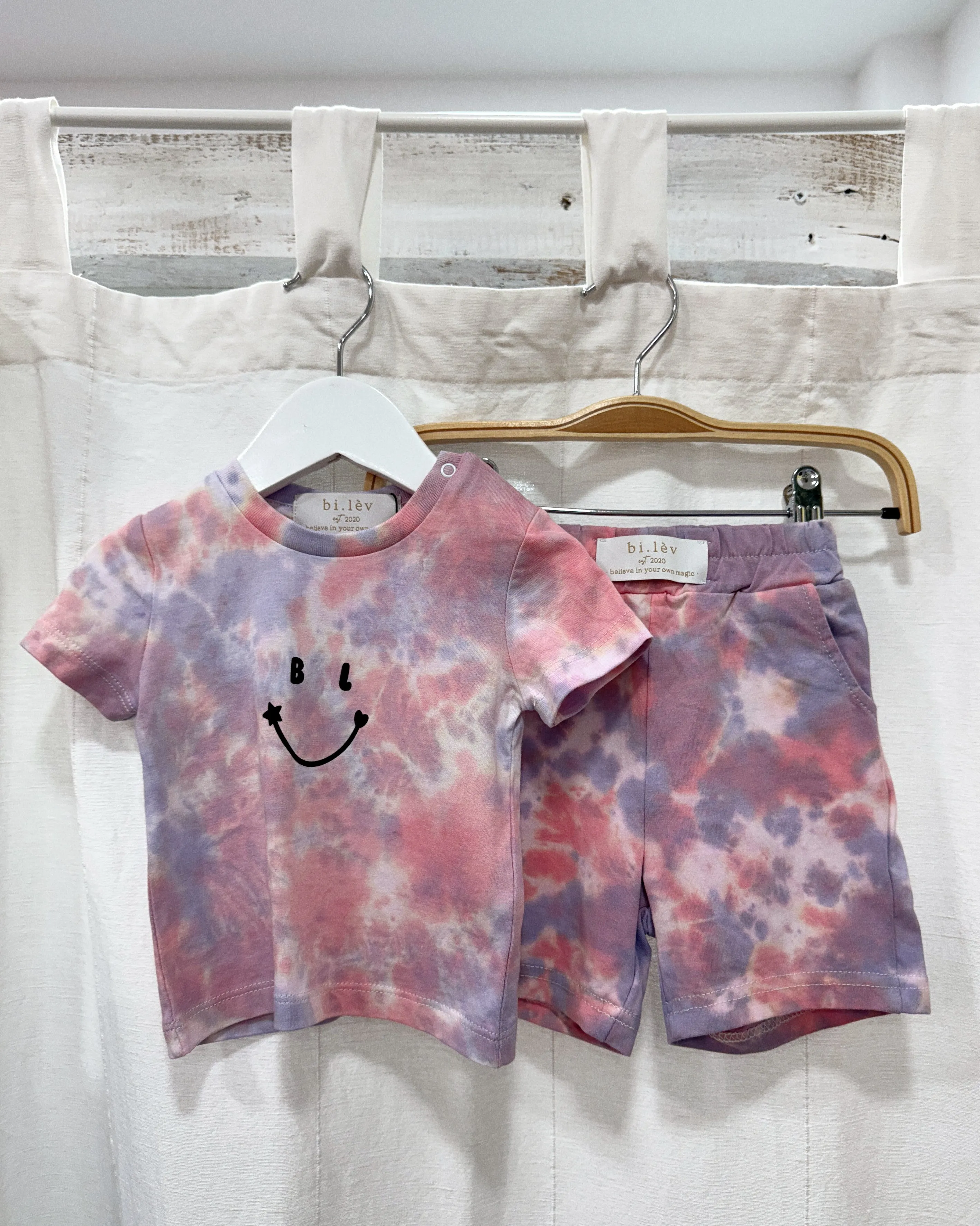 BABY & KIDS TROPICAL SUNSET tie-dye jogger shorts
