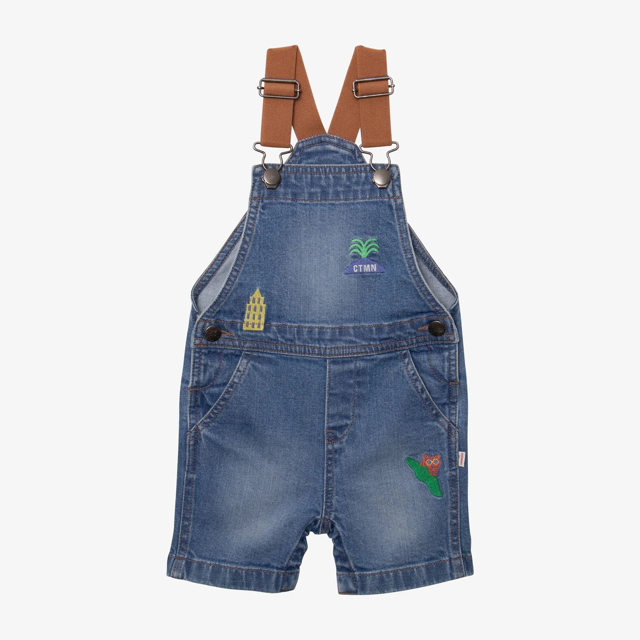 Baby Boy embroidered denim overalls