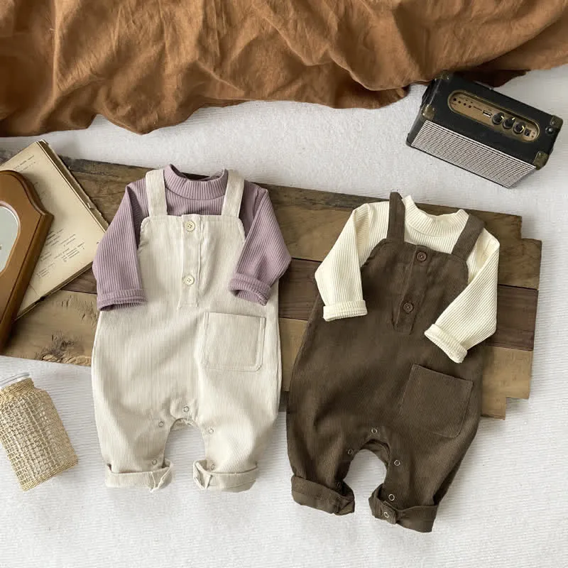 Baby Double Button Corduroy Overalls
