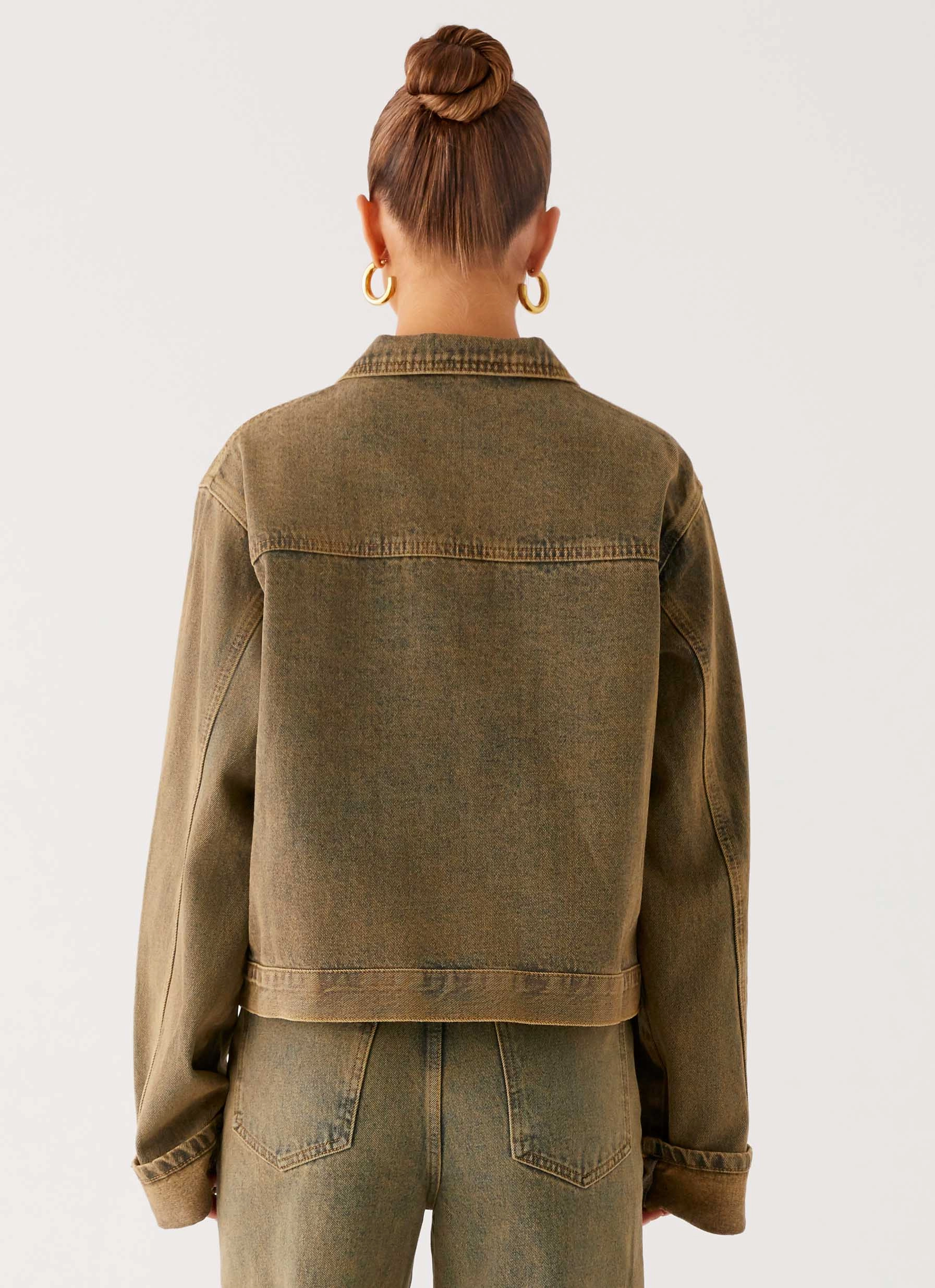 CompactPacking Back Again Oversized Denim Jacket - Brown Sand Wash