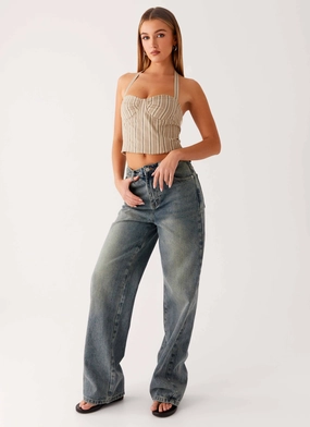 Weekend Wear Functional Layer Back Again Straight Leg Denim Jeans - Dirty Wash