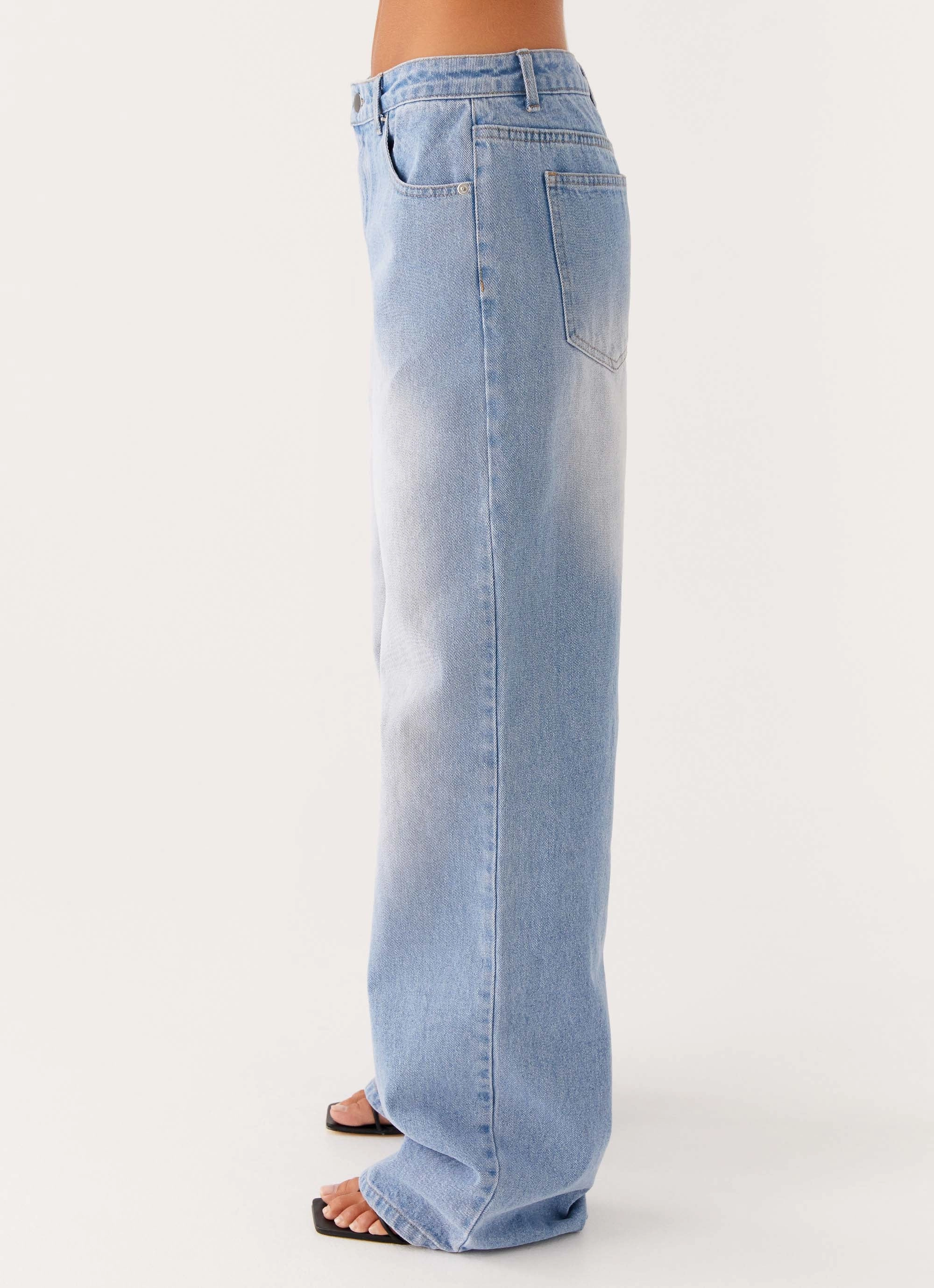 Smart Style Back Again Straight Leg Denim Jeans - Light Wash Blue