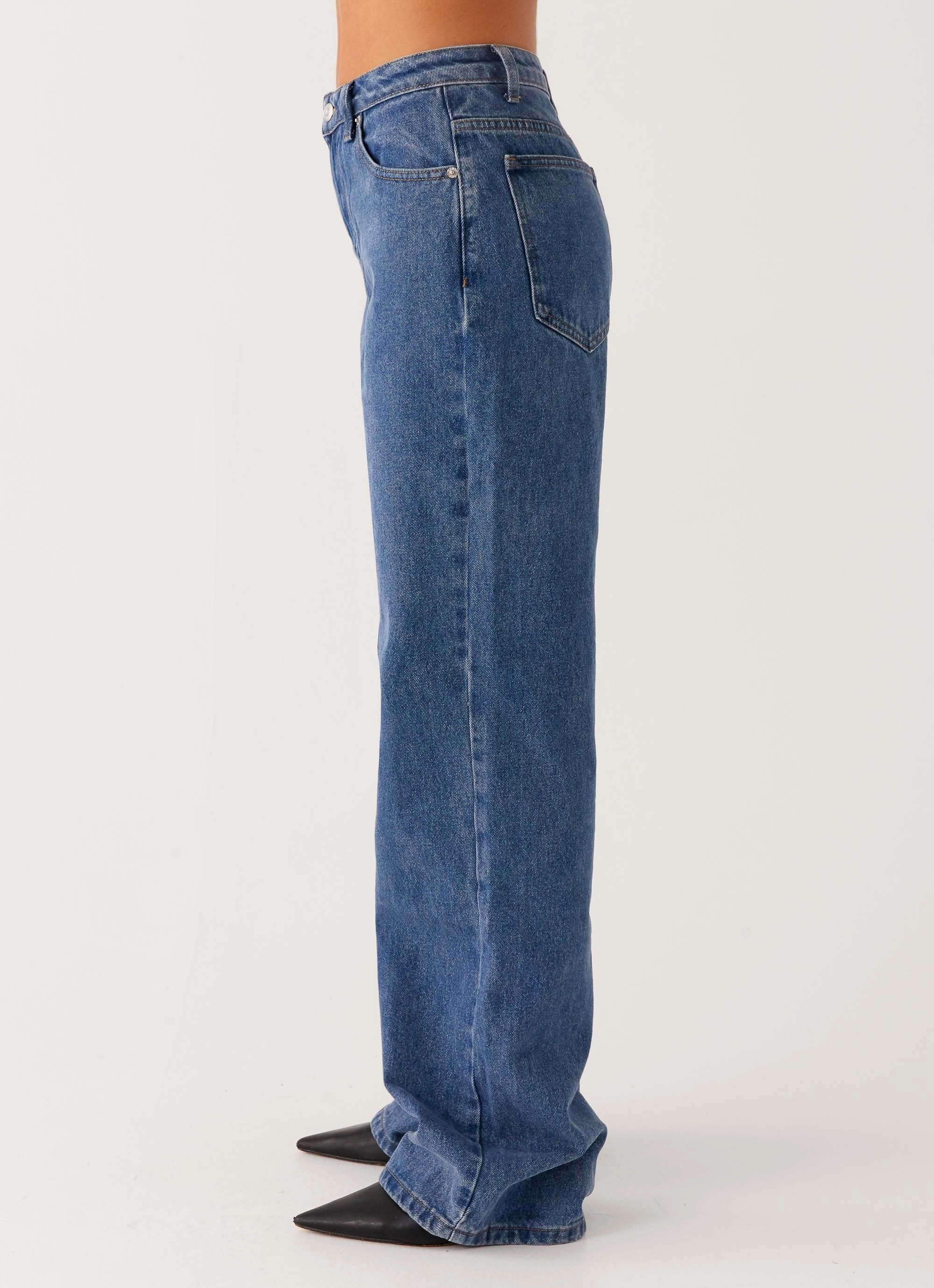 Back Again Straight Leg Denim Jeans - True Blue Movement Support Low Bulk