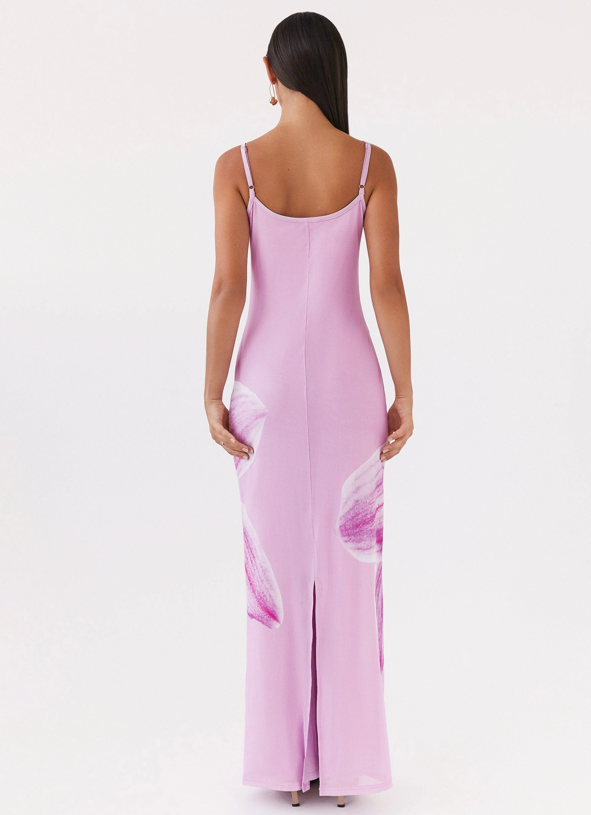 High low hem Bad News Mesh Maxi Dress - Pink Magnolia
