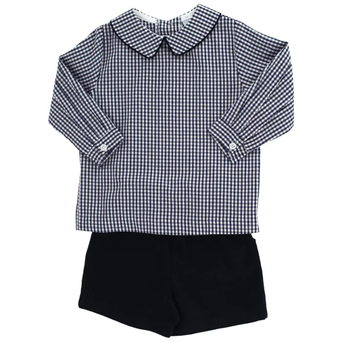 Bailey Boys Elastic Waist Short -Navy Cord