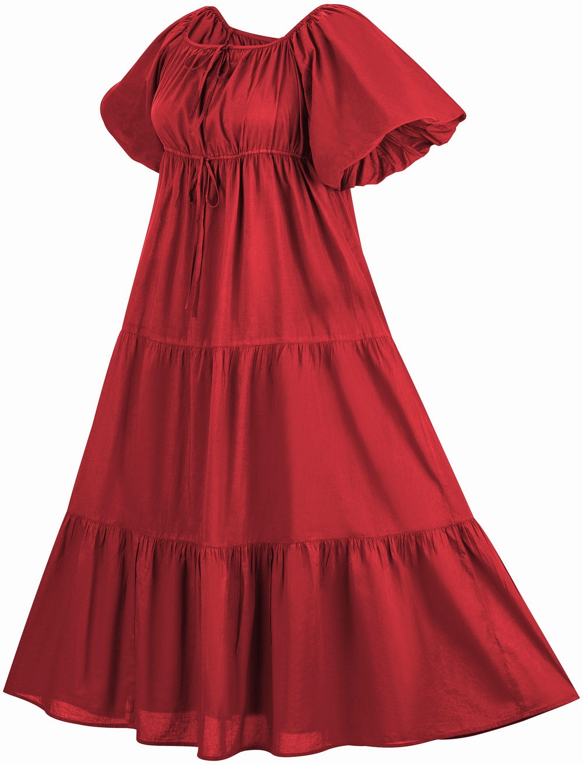 Belle Maxi Chemise Limited Edition Poppy Red Chic Rhythm One-Shoulder