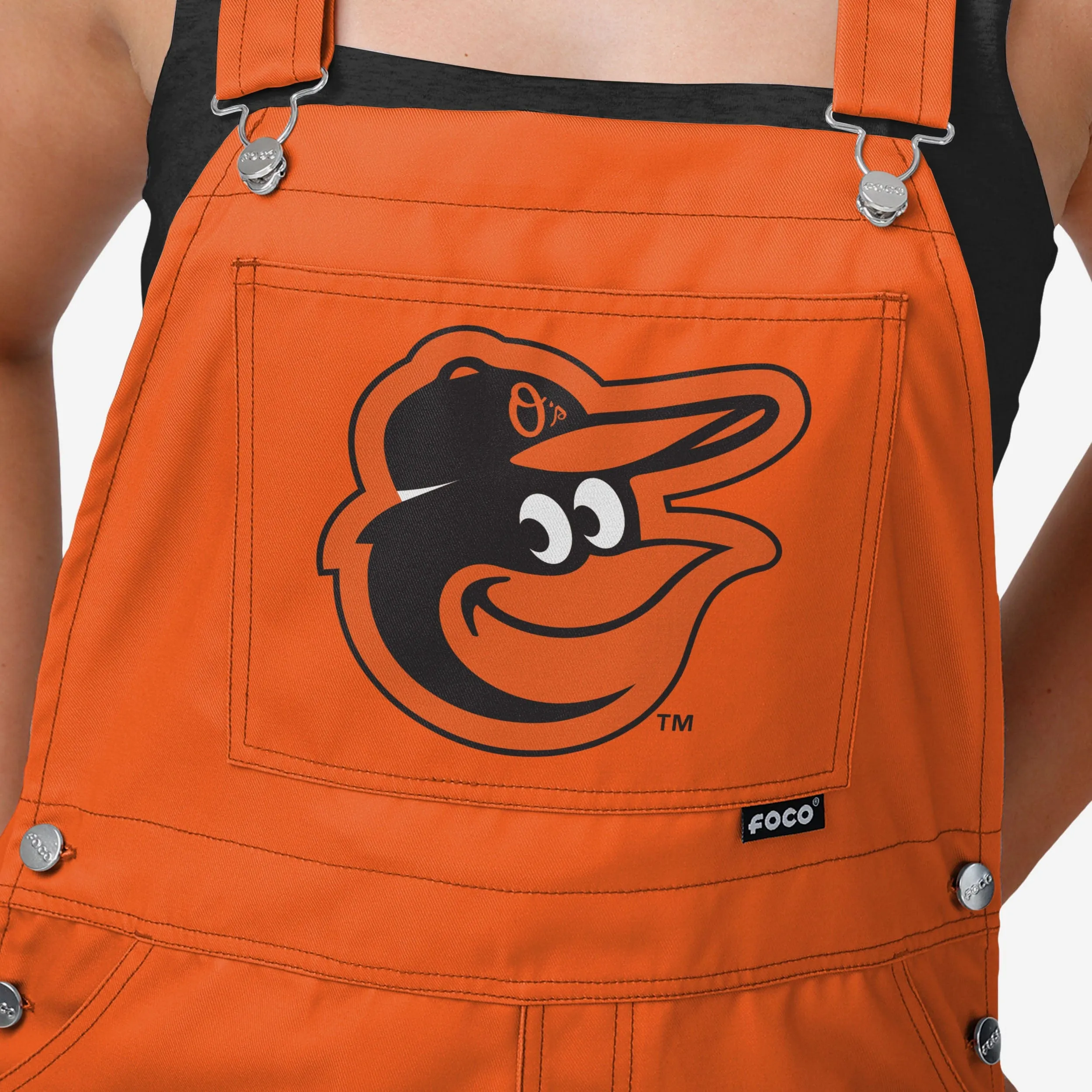 Baltimore Orioles Womens Big Logo Bib Overalls