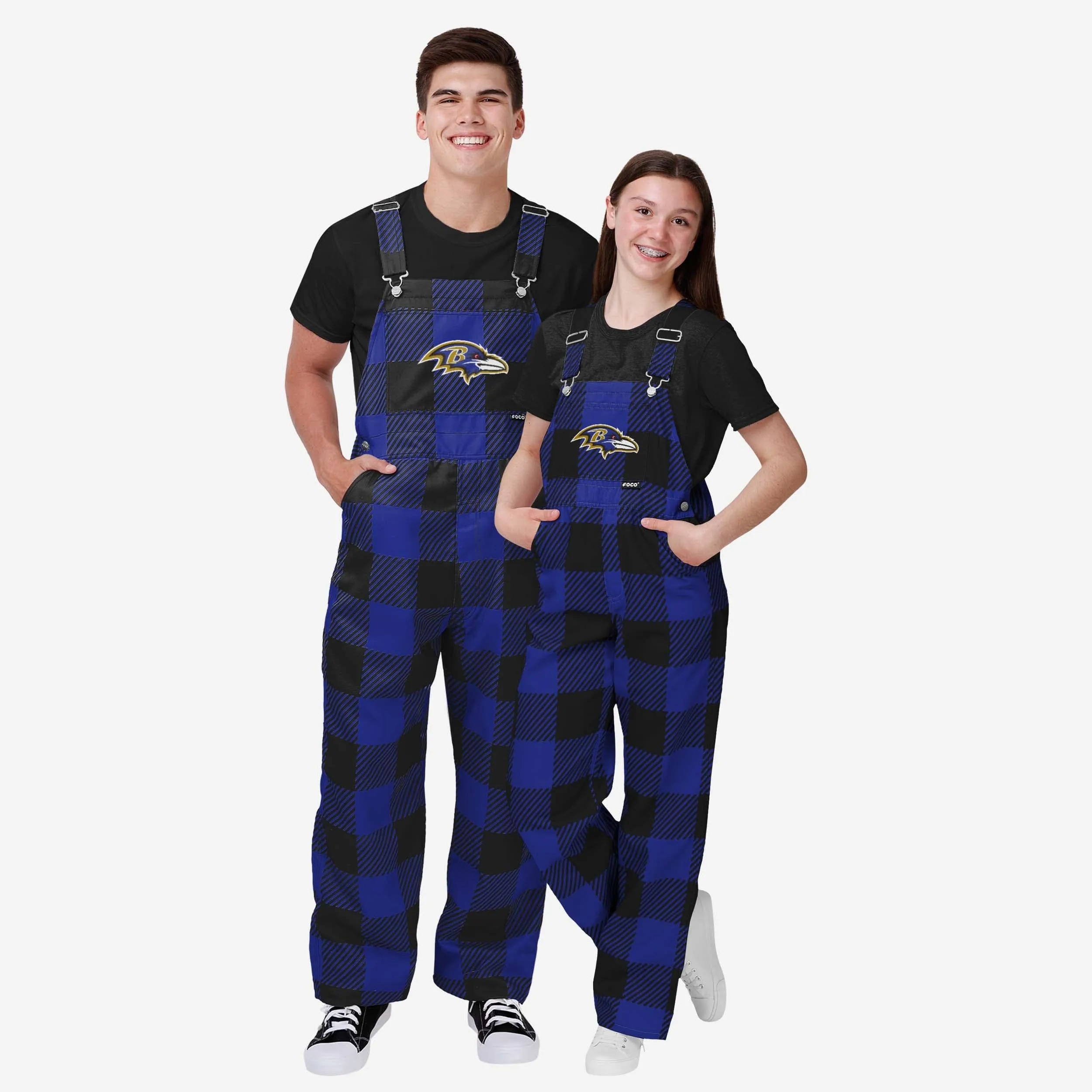 Baltimore Ravens Youth Plaid Bib Overalls