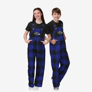 Baltimore Ravens Youth Plaid Bib Overalls