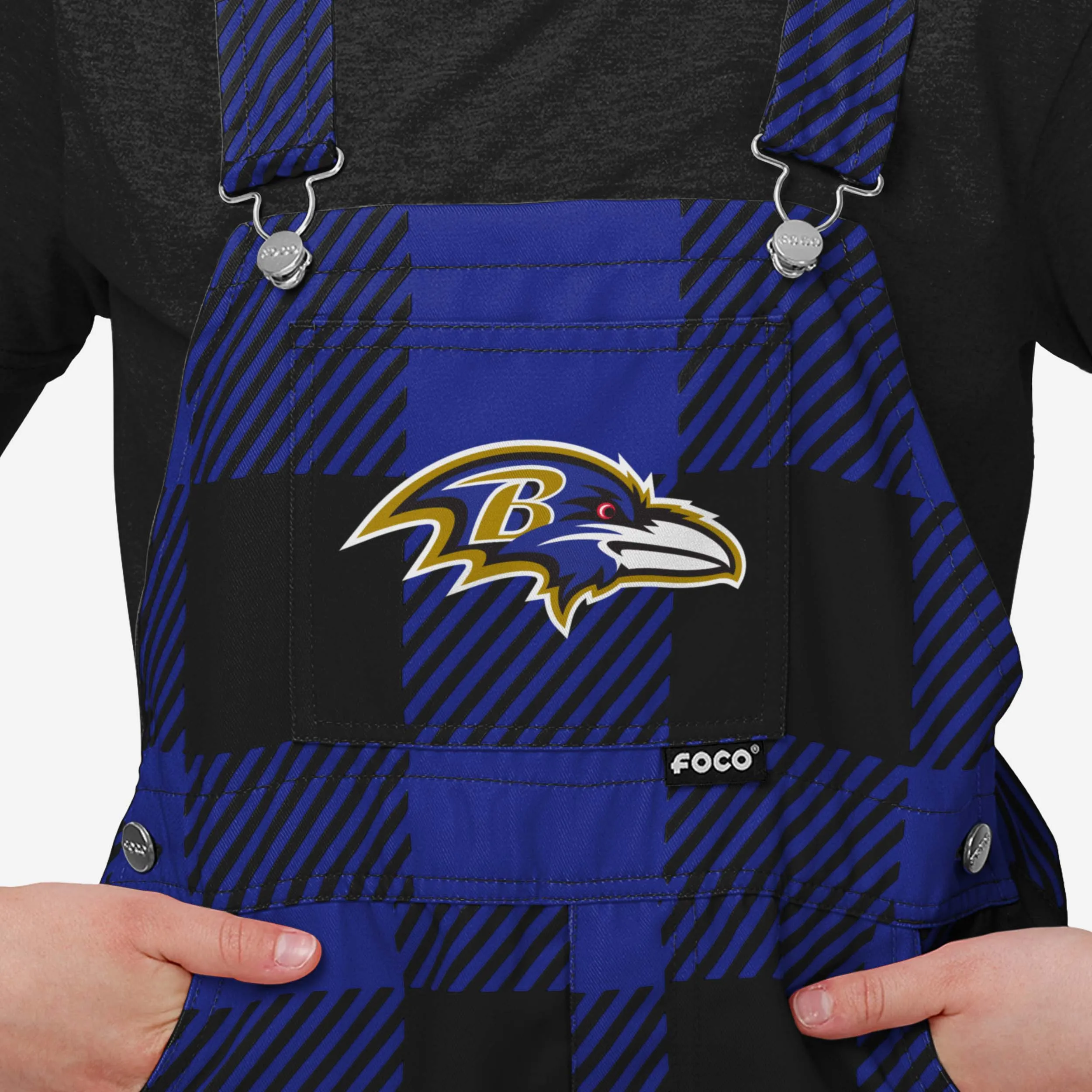 Baltimore Ravens Youth Plaid Bib Overalls