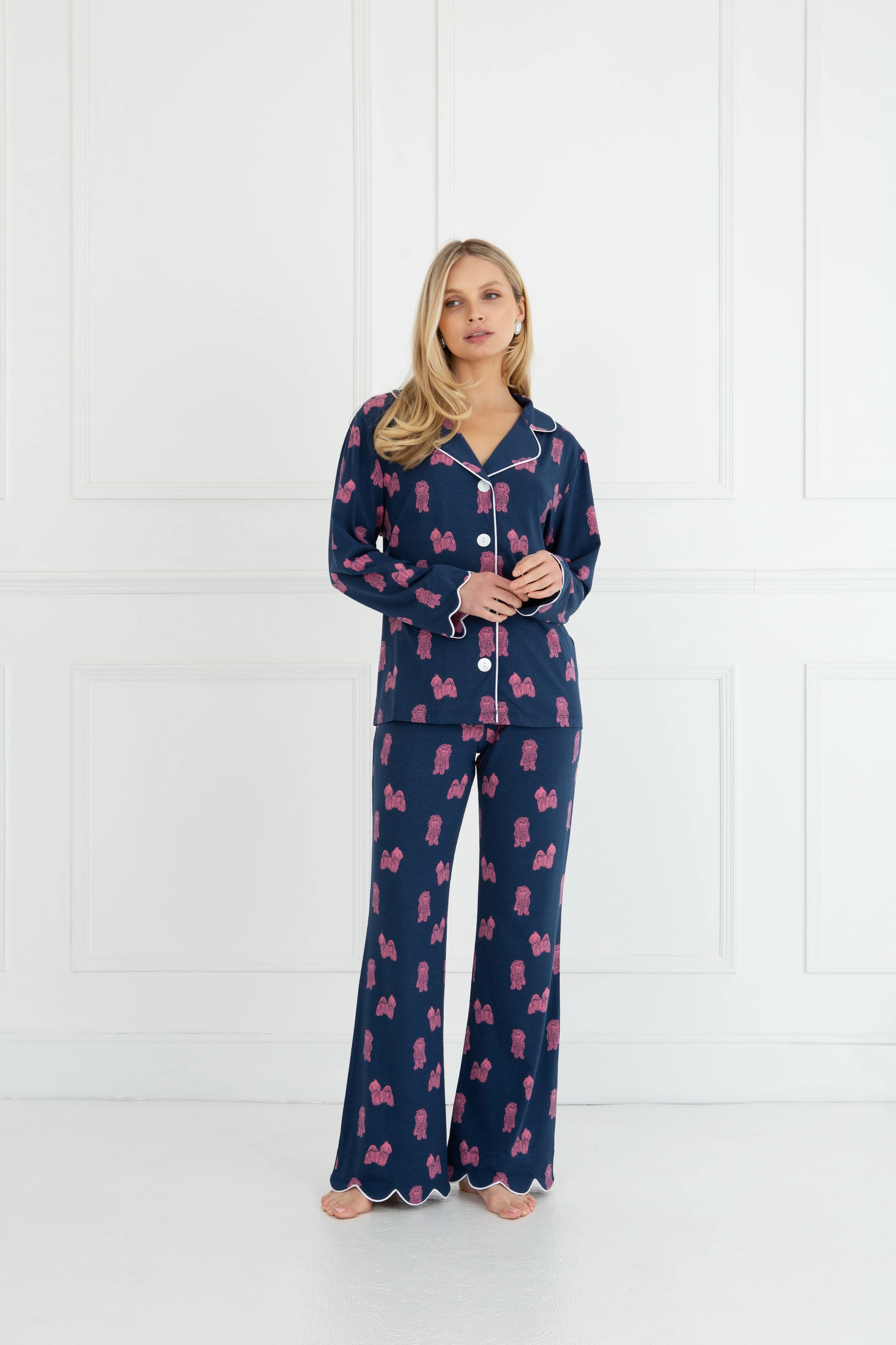 Airflow Mesh Lining Bamboo Sleepwear (Puppy Love Print)