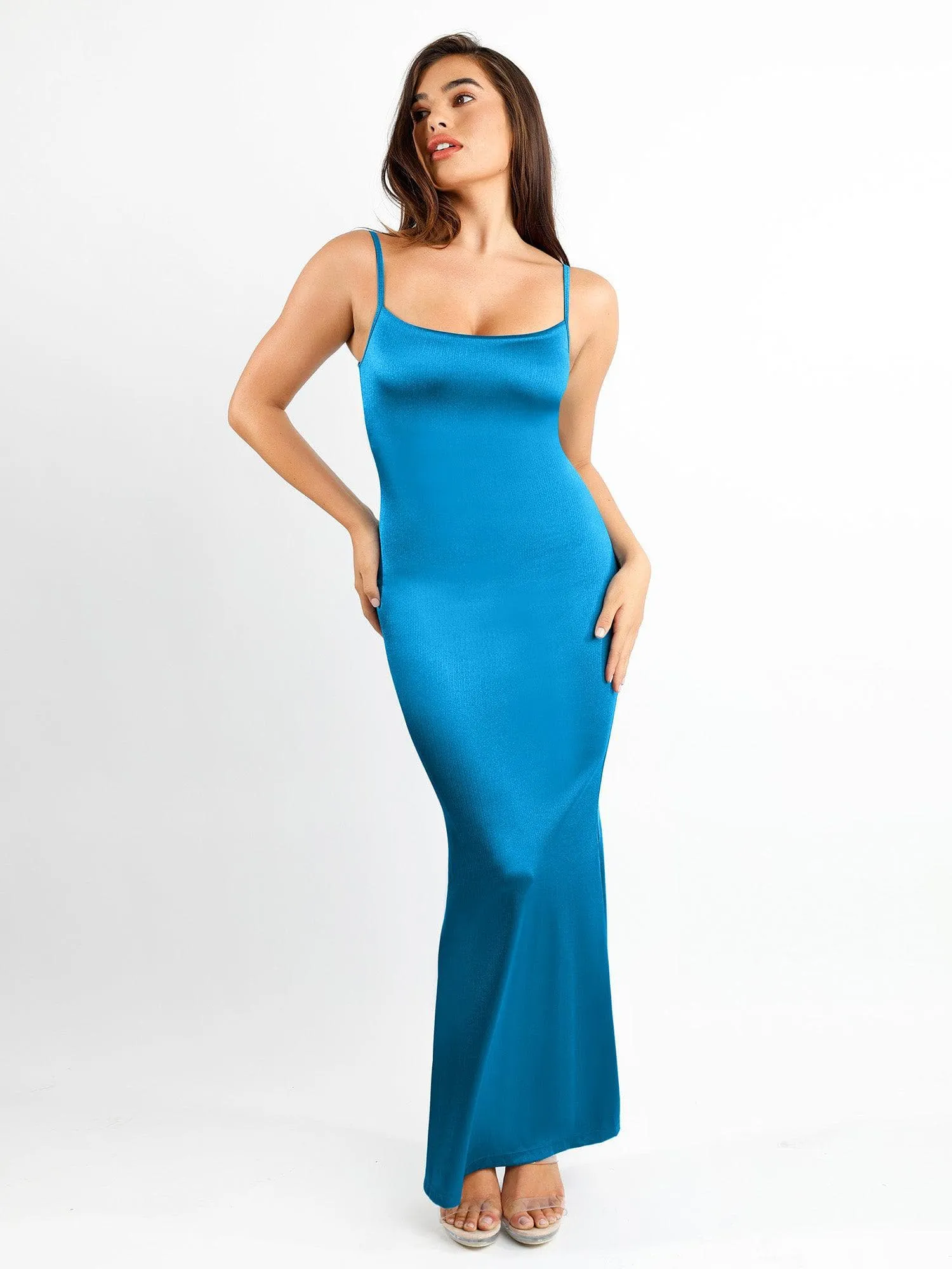 Shapewear Shine Slimming Tummy Control Maxi Slip Dress ReinforcedHem