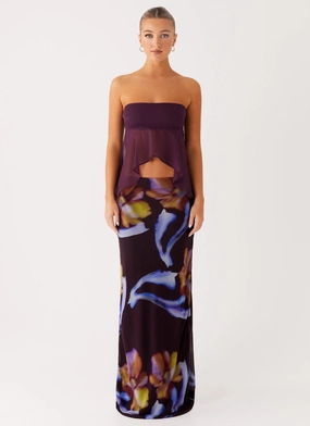 Barbados Maxi Skirt - Dark Floral UVProtectiveLayer