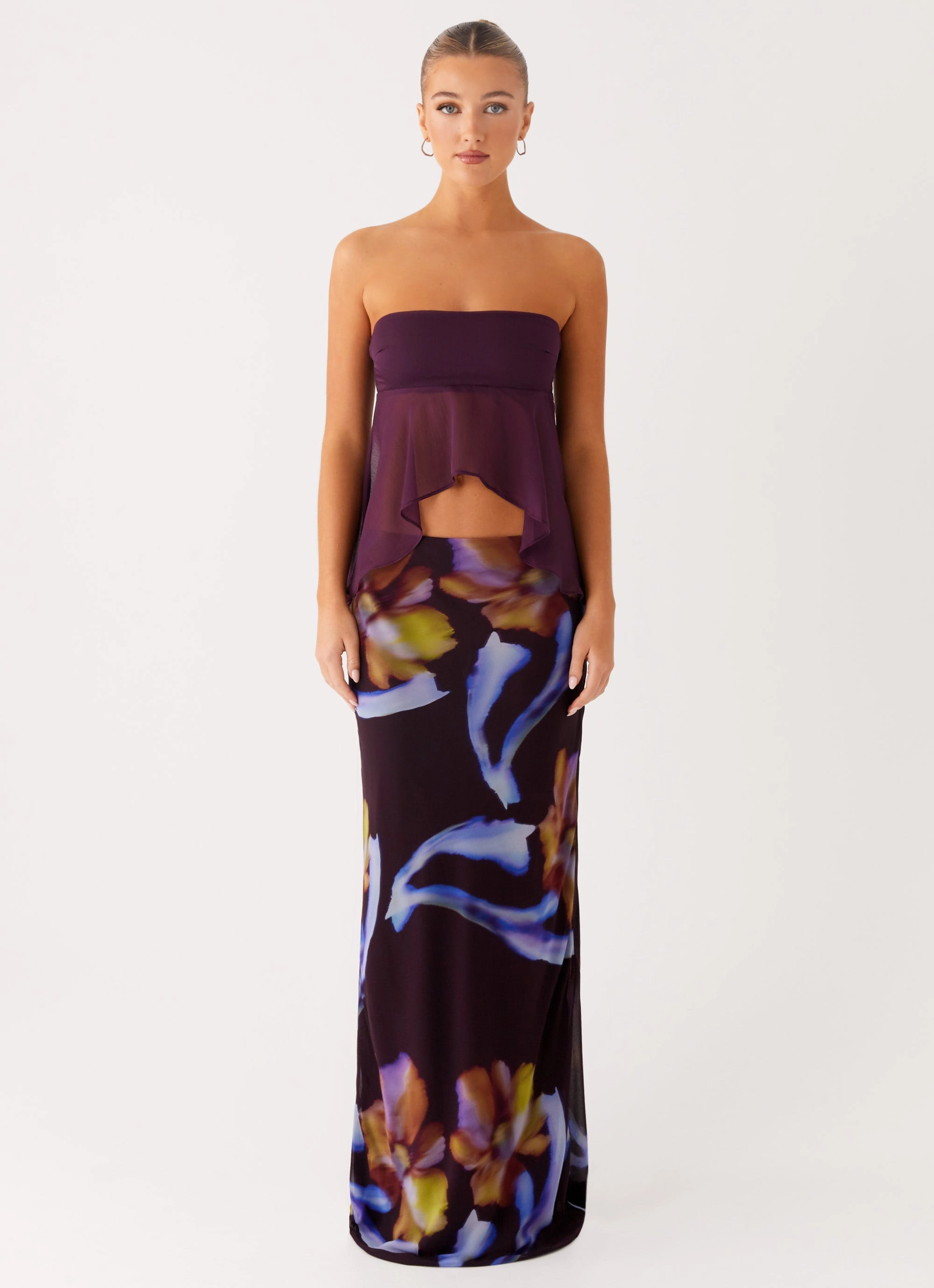 Barbados Maxi Skirt - Dark Floral UVProtectiveLayer