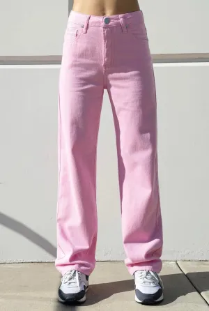 Barbara Pink Straight Leg Denim Jeans