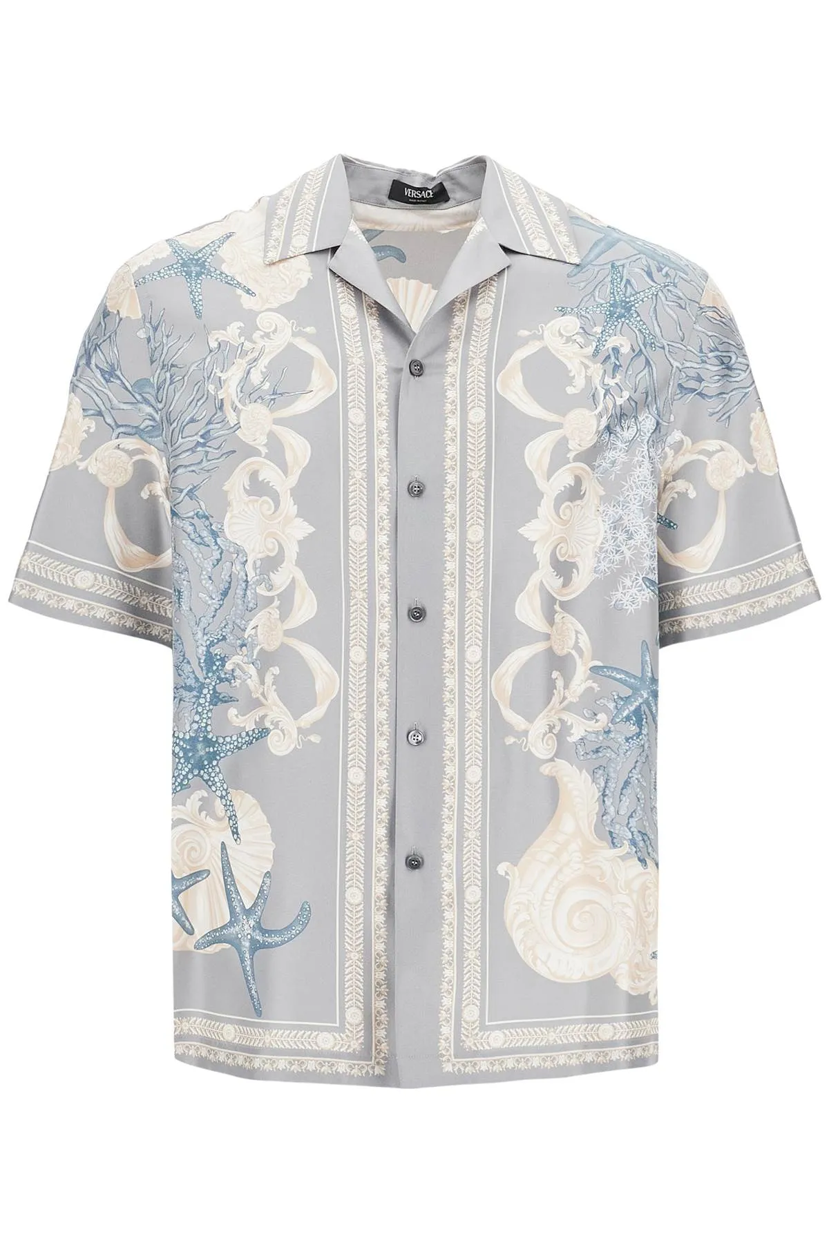 baroque printed silk bowling shirt set for the 1003926 1A11093 COCRETE DUSTY BLUE BONE