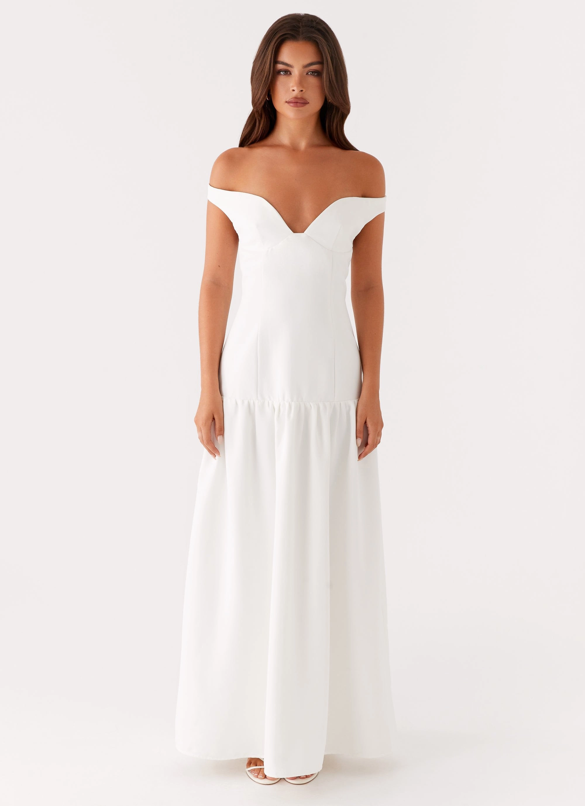 Mesh-Detail Basel Maxi Dress - White