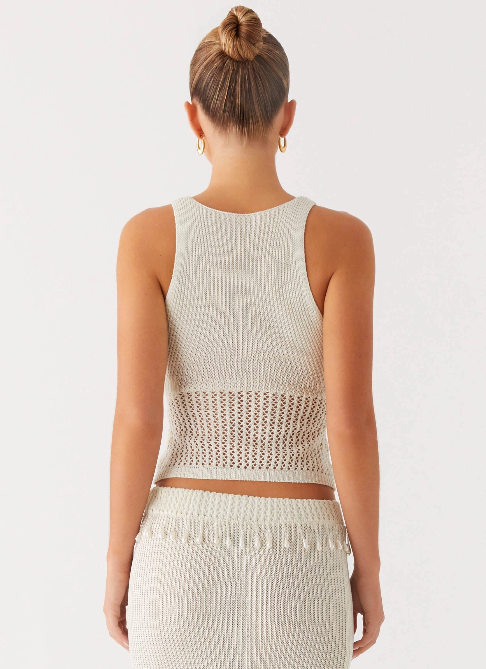 Basilia Knit Top - Off White Abrasion Proof Edging