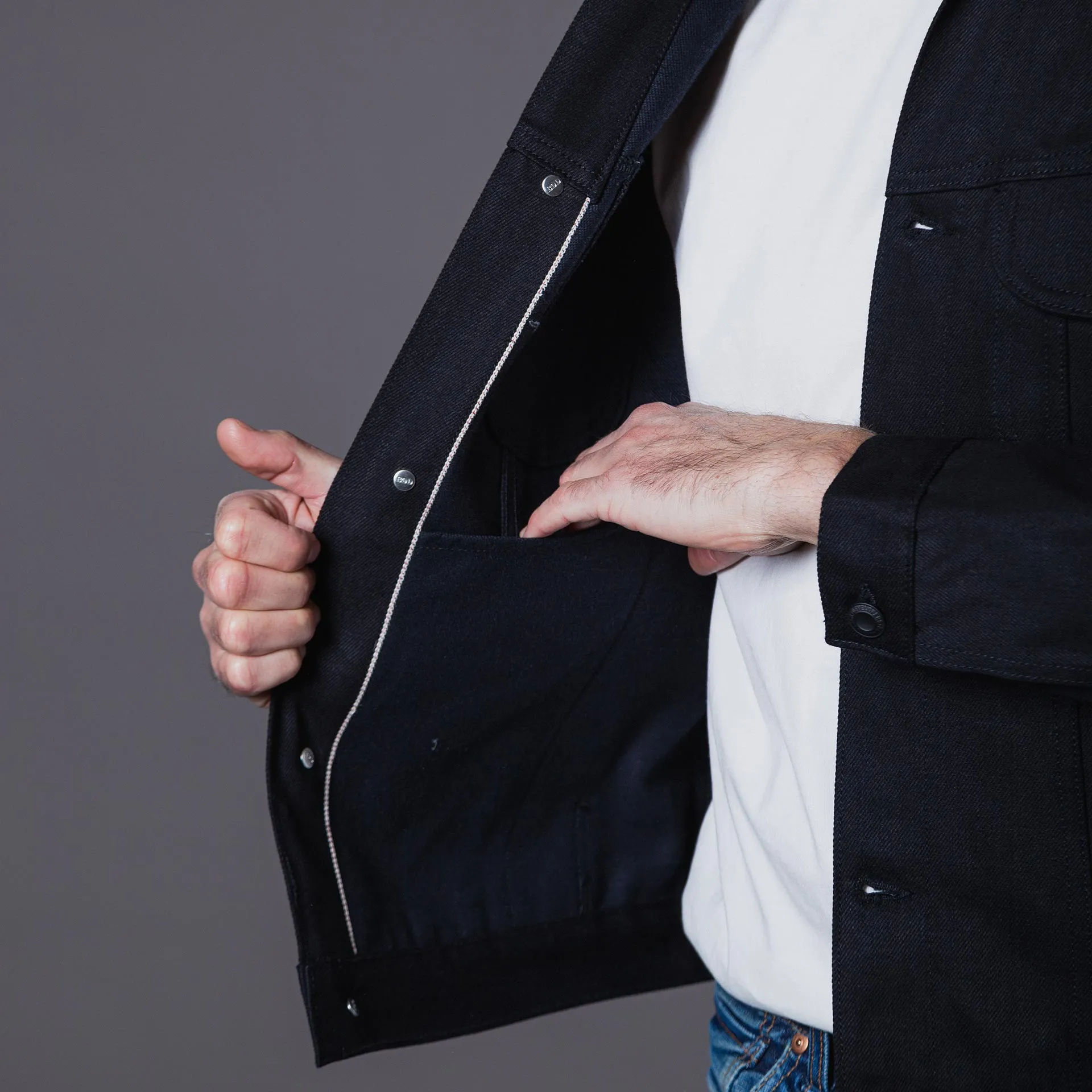 BDJ-05 TRUCKER JACKET 13 oz. black slub selvedge [AW24]