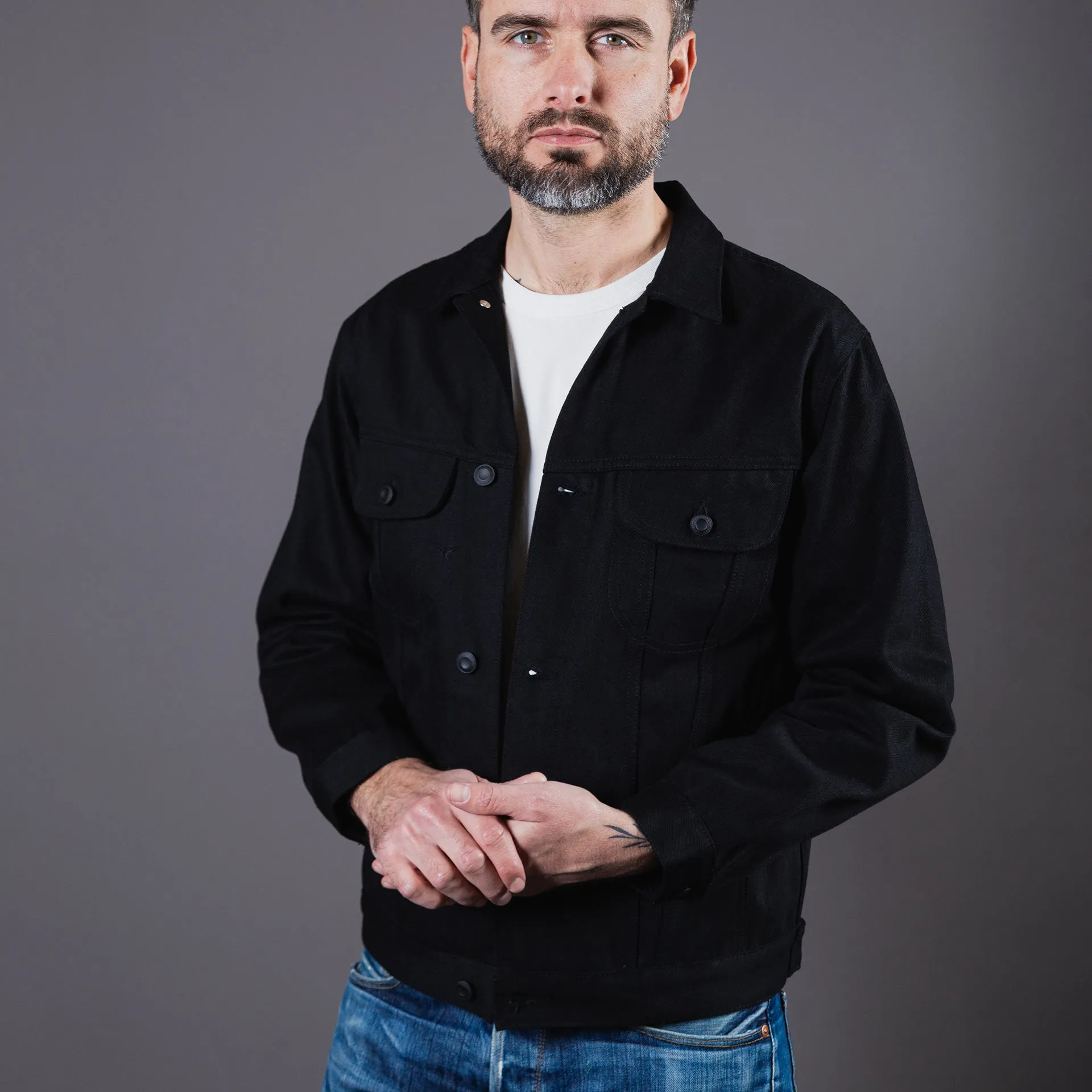 BDJ-05 TRUCKER JACKET 13 oz. black slub selvedge [AW24]