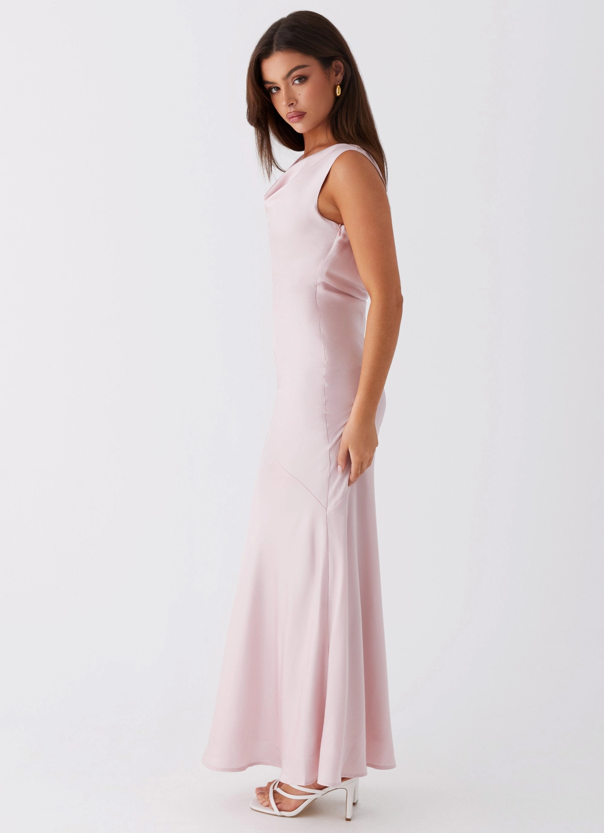Be Mine Satin Maxi Dress - Mauve Pink Air Layer Formal dinner wear