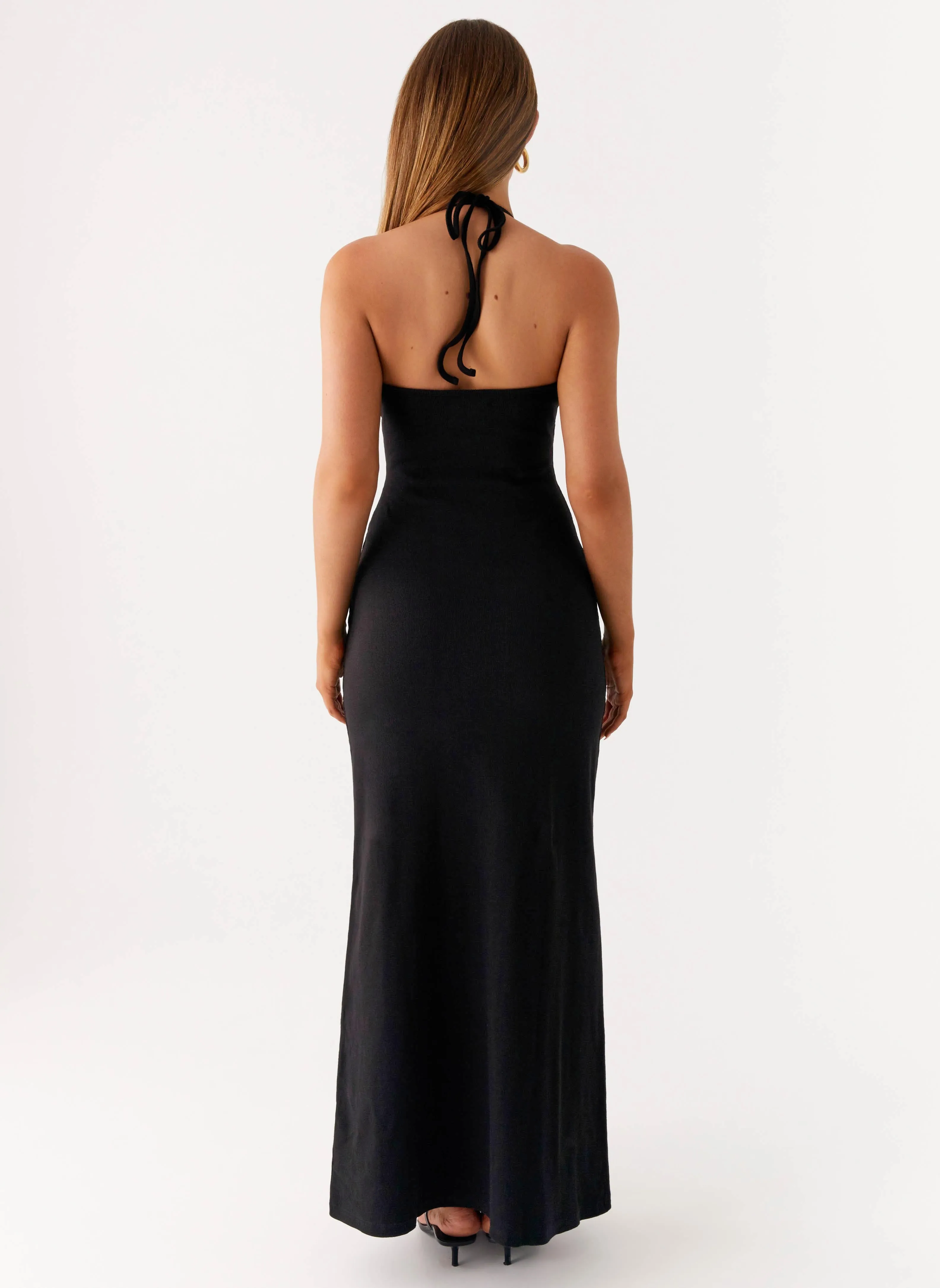 Silky Touch Airy Silk Yaselle Button Front Maxi Dress - Black