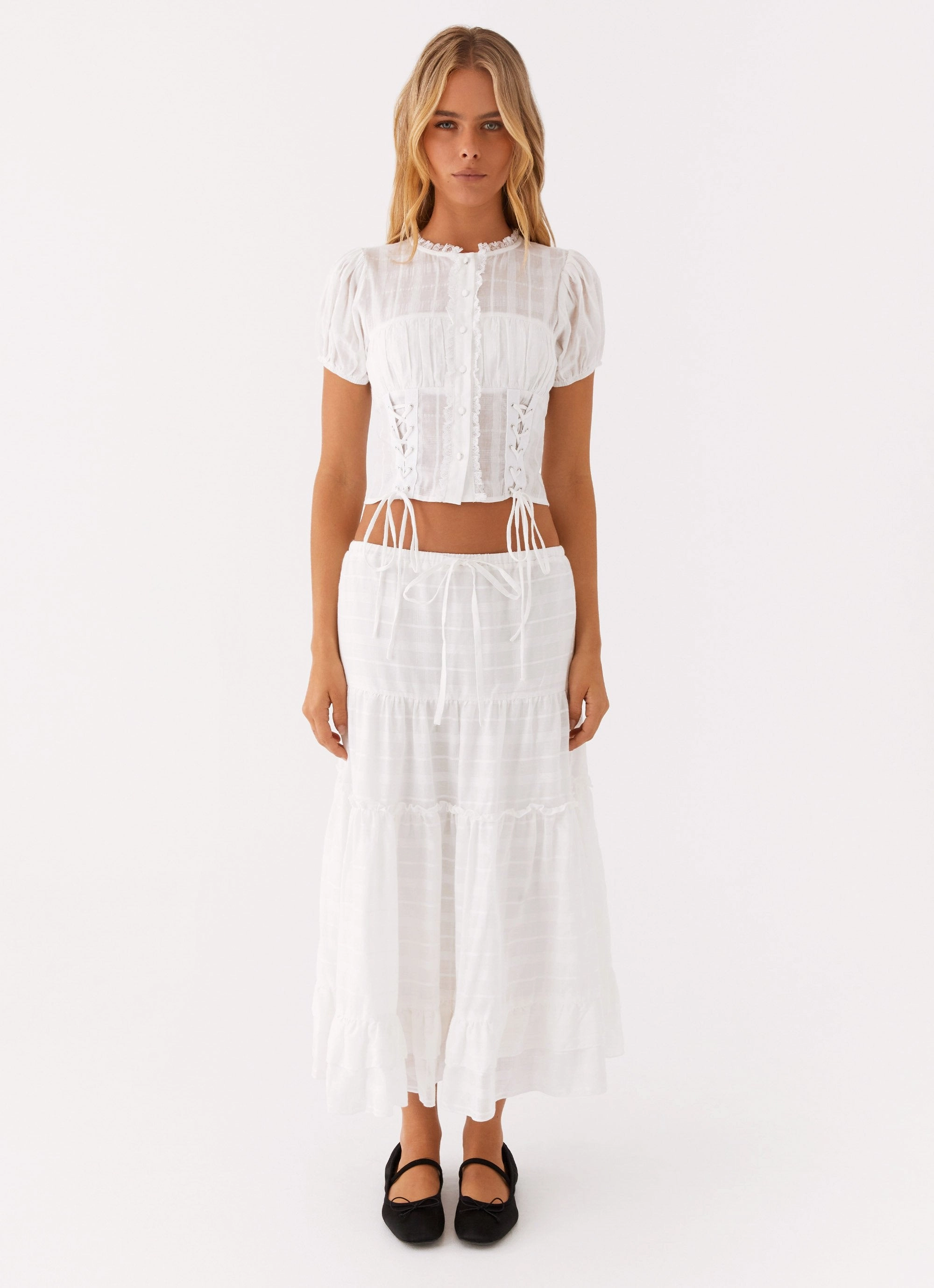 ReinforcedShoulders Beatrix Top - White