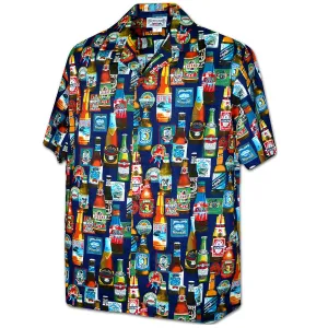 Beer Blast Navy Hawaiian Shirt