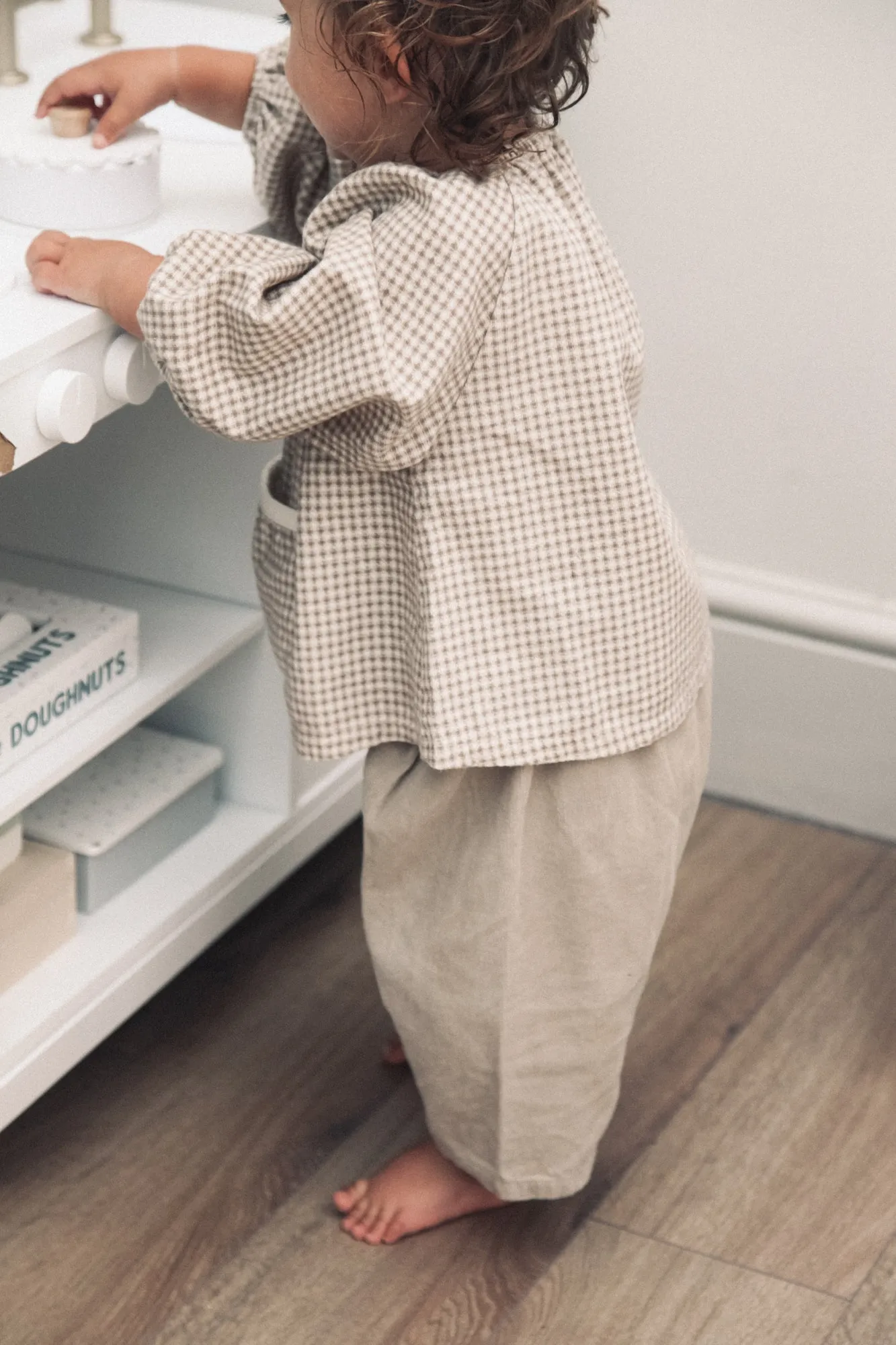 Beige Corduroy Oversized Trouser (with pocket)